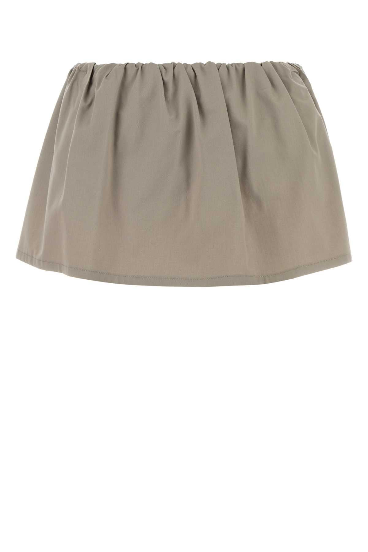 Miu Miu Women Dove Grey Twill Pant-Skirt MIU MIU