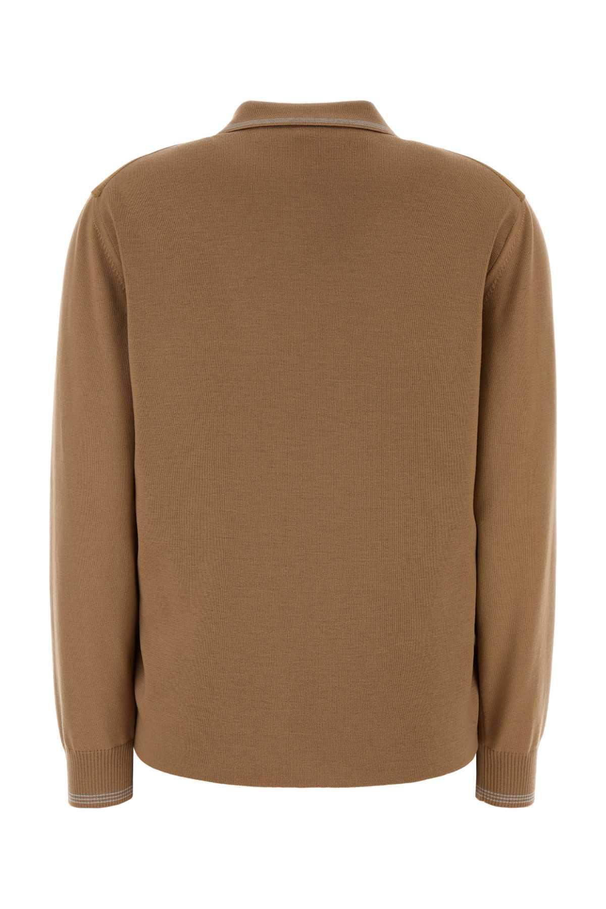 Miu Miu Women Camel Wool And Suede Cardigan MIU MIU