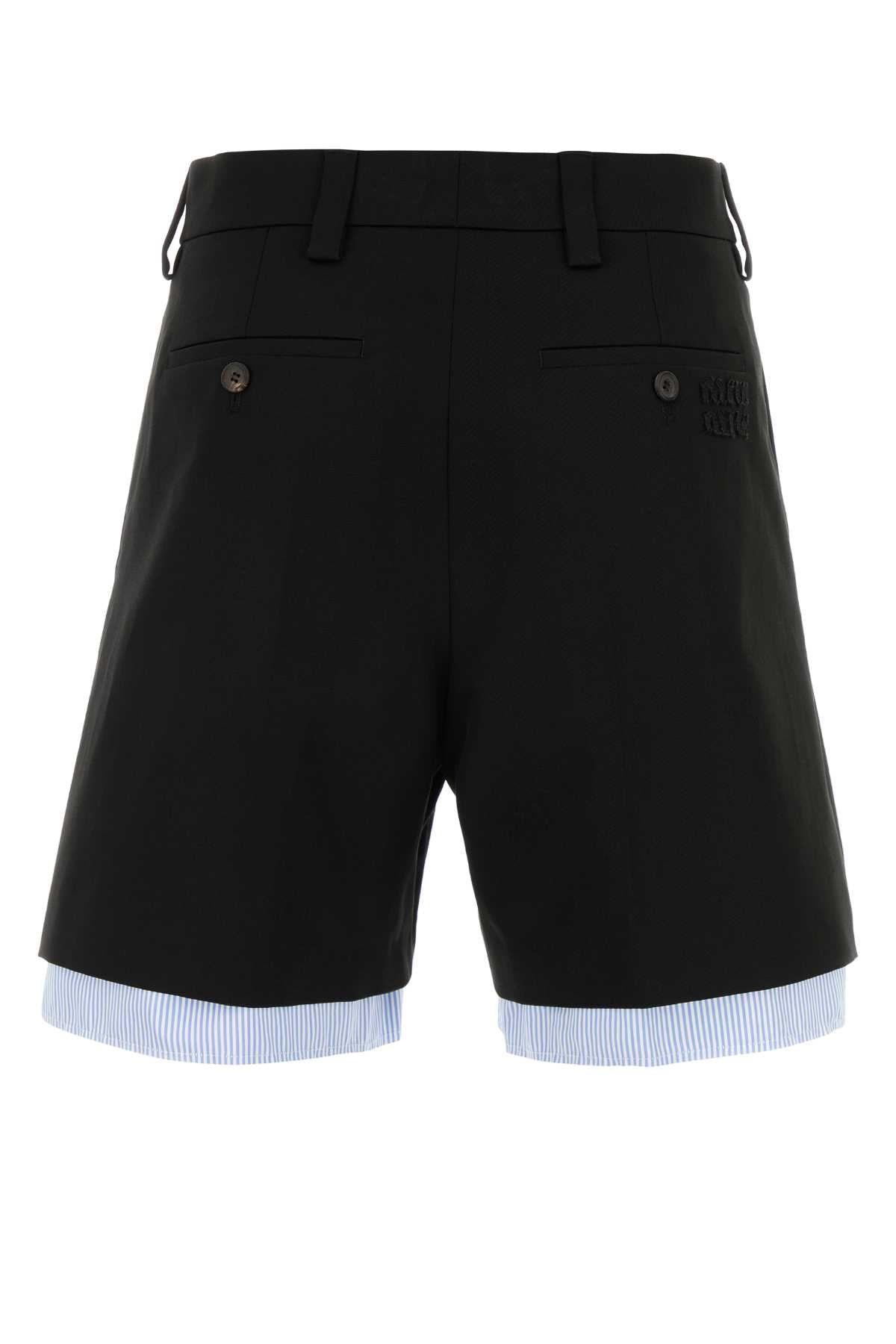 Miu Miu Women Black Cotton Bermuda Shorts MIU MIU