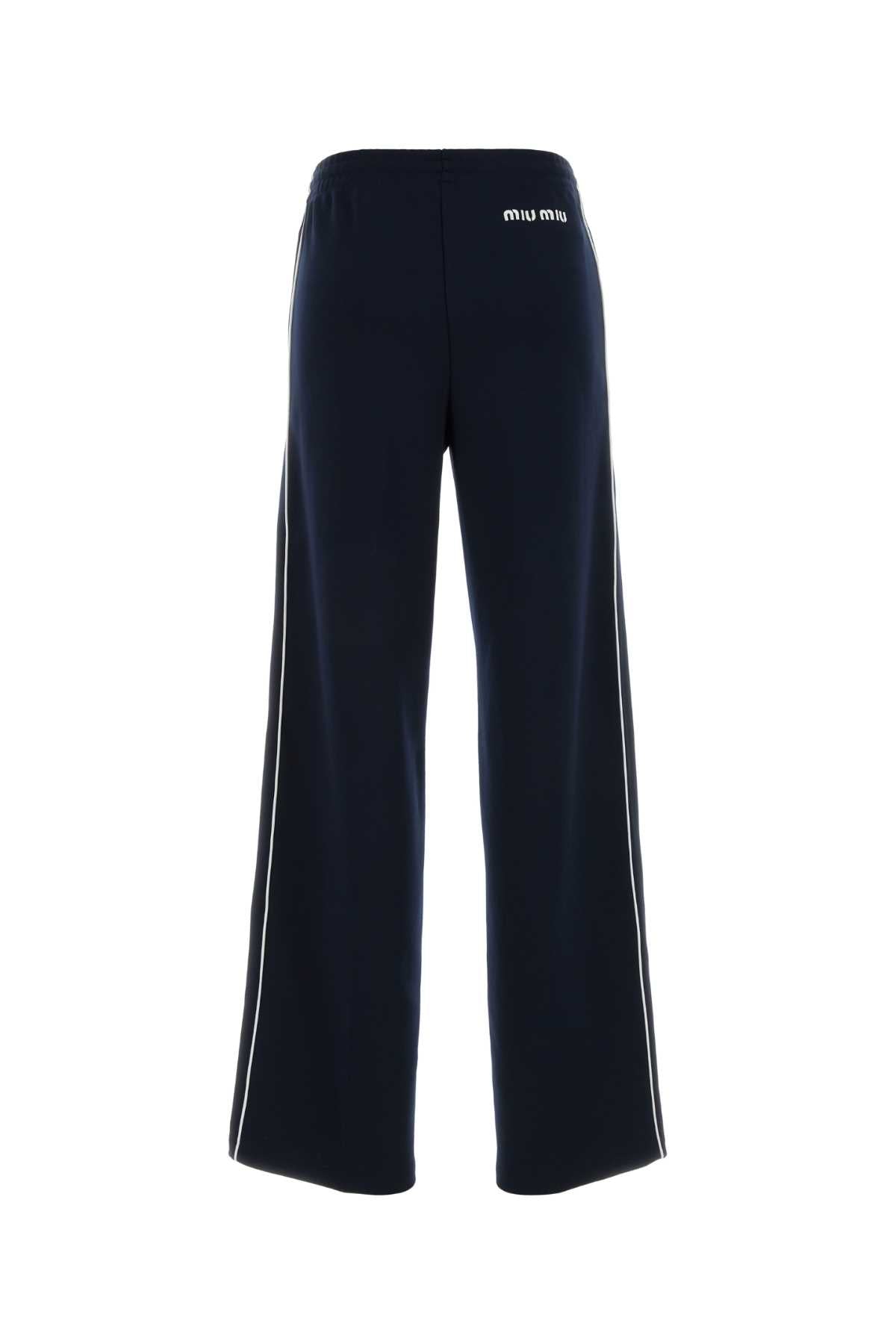 Miu Miu Women Midnight Blue Polyester Joggers MIU MIU