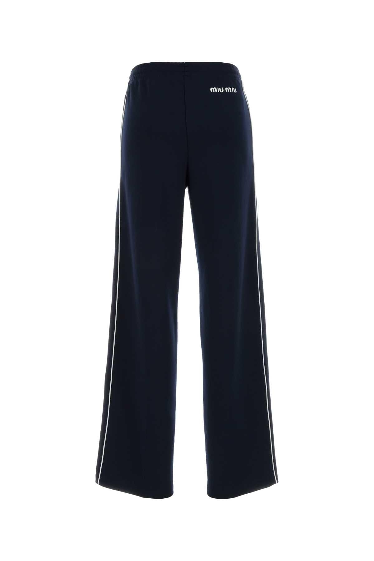 Miu Miu Women Midnight Blue Polyester Joggers MIU MIU