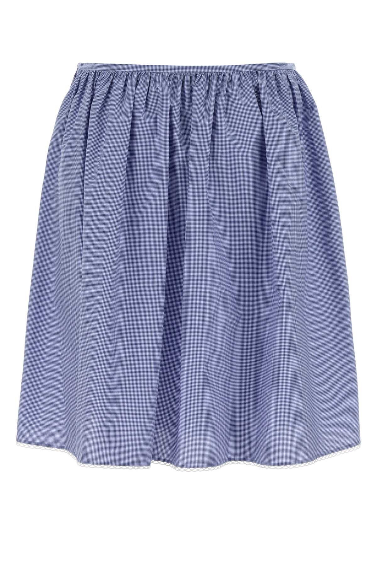 Miu Miu Women Embroidered Cotton Skirt MIU MIU