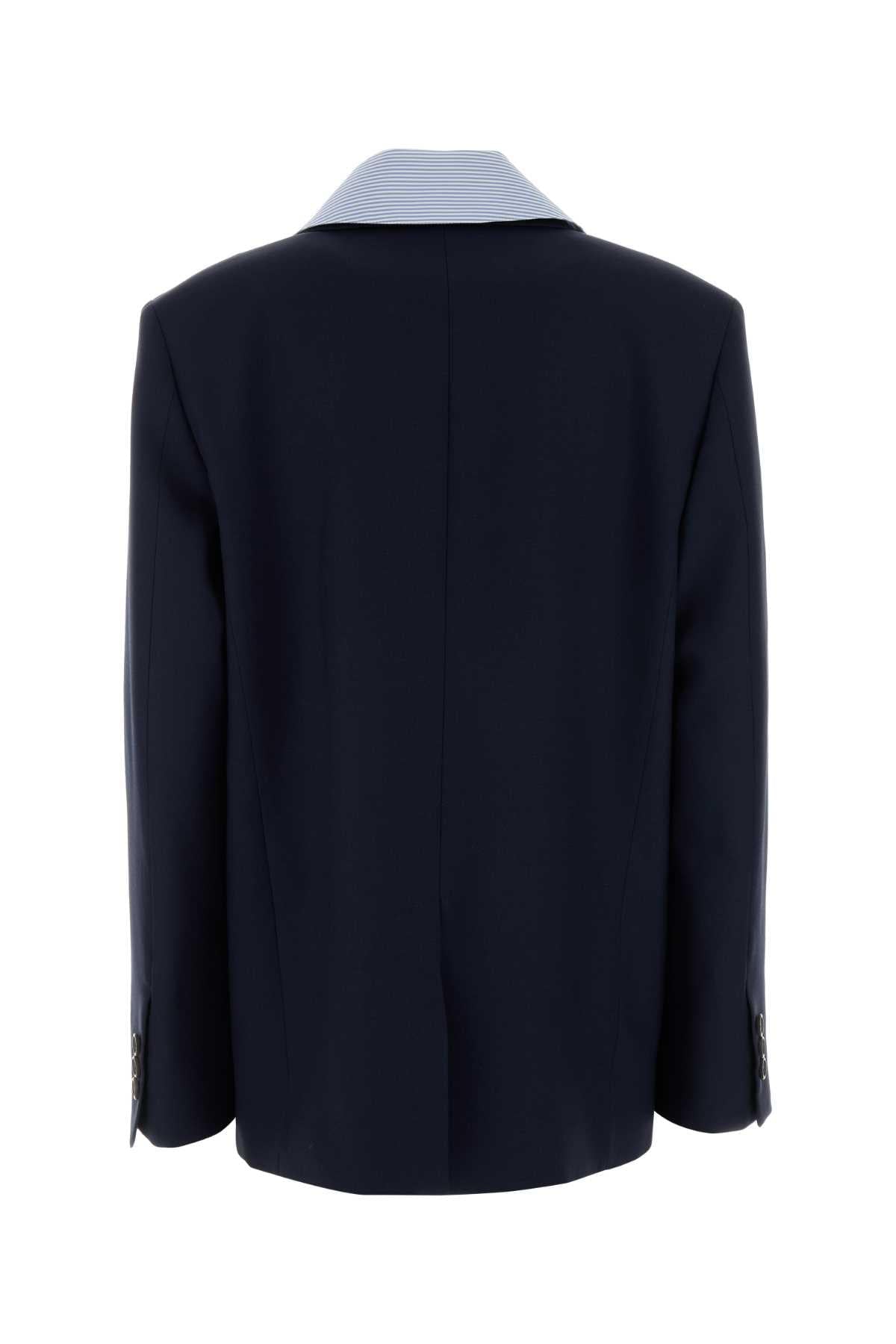 Miu Miu Women Navy Blue Wool Blazer MIU MIU