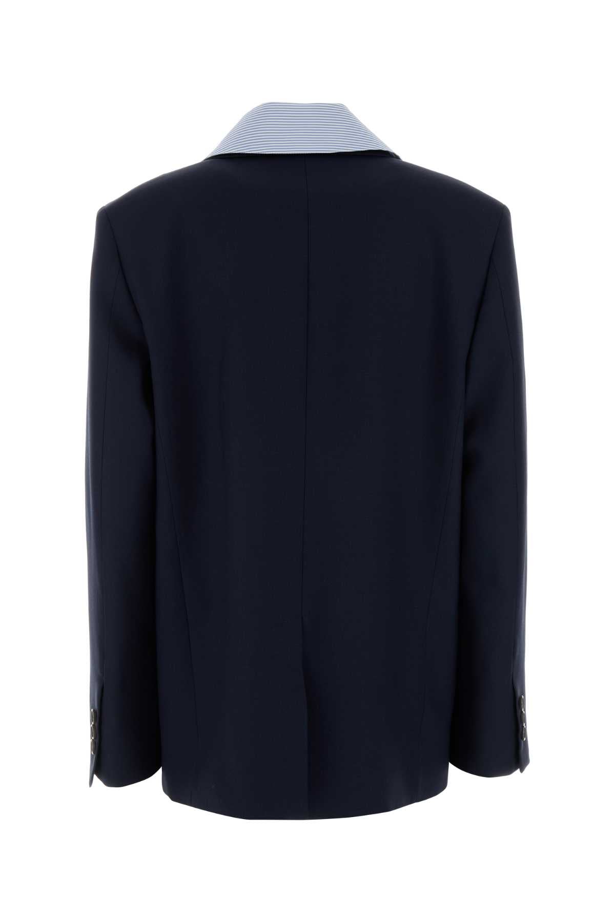 Miu Miu Women Navy Blue Wool Blazer MIU MIU
