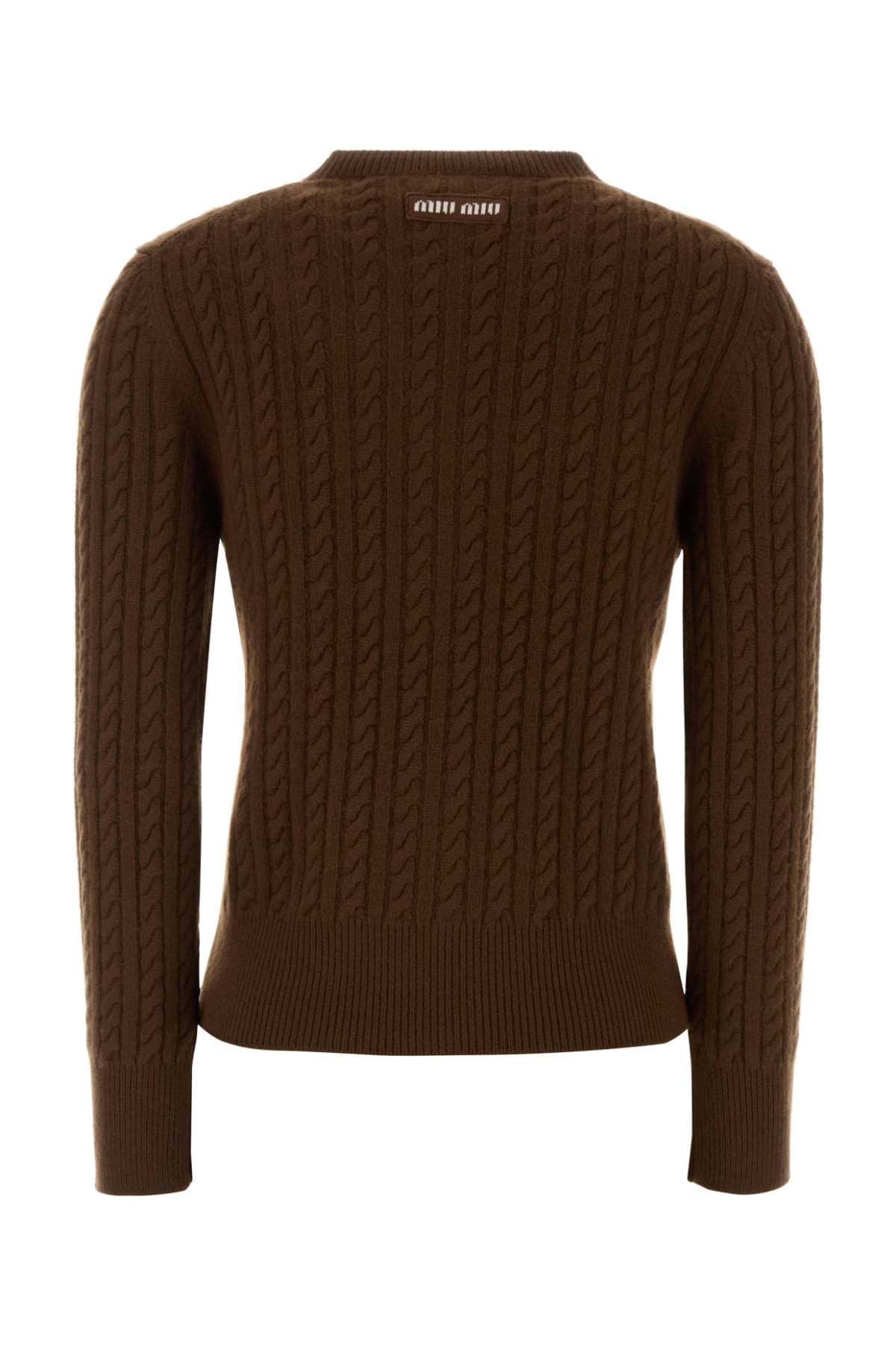 Miu Miu Women Brown Cashmere Cardigan MIU MIU