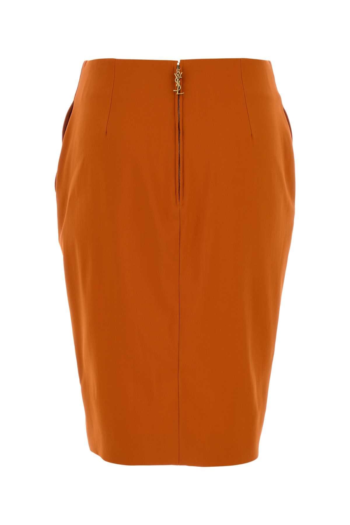 Saint Laurent Women Orange Stretch Viscose Blend Skirt SAINT LAURENT