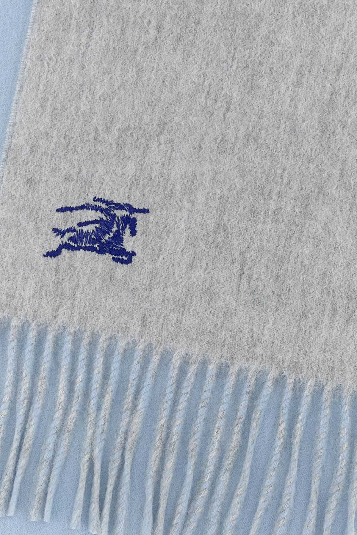 Burberry Unisex Light-Blue Cashmere Reversible Scarf BURBERRY