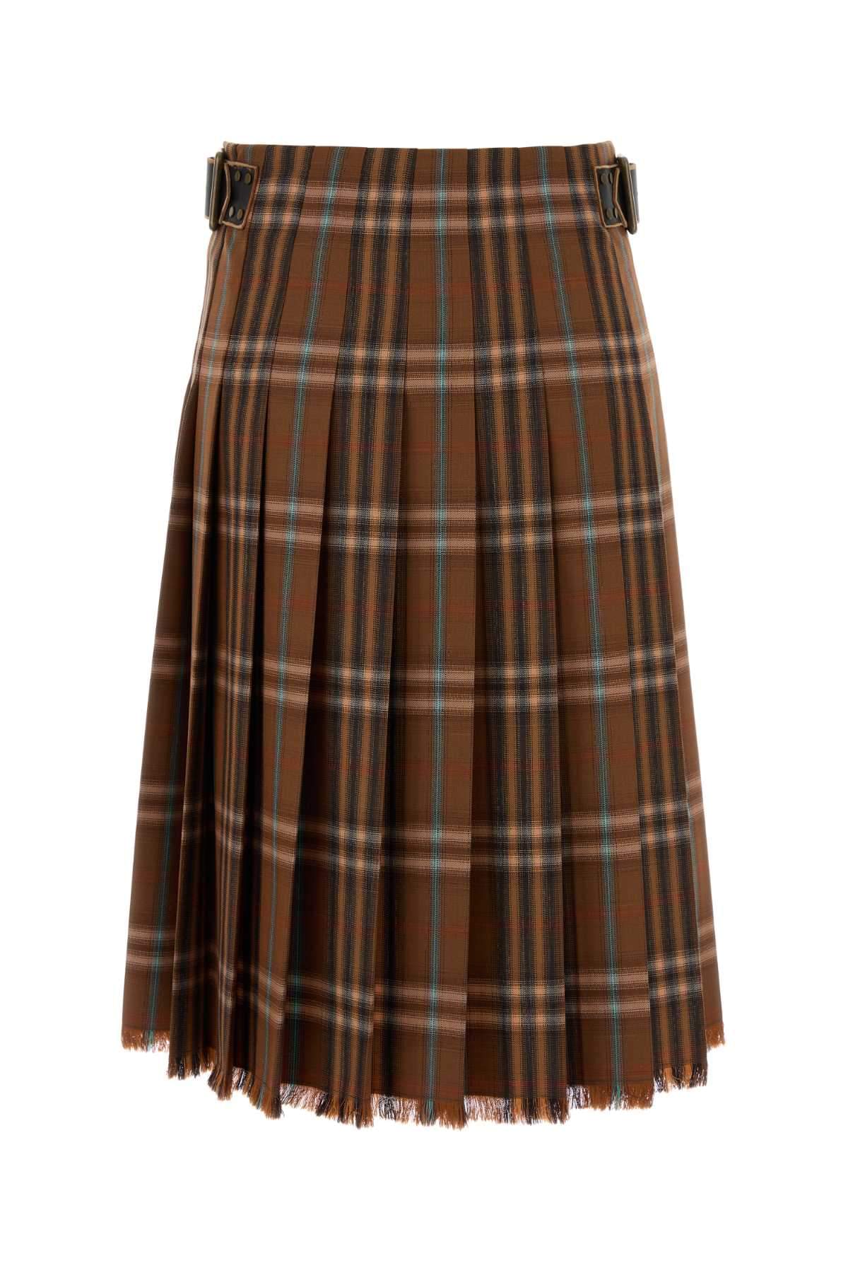 Burberry Women Embroidered Wool Skirt BURBERRY