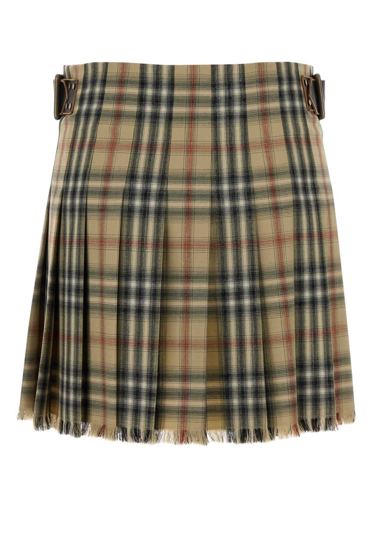 Burberry Women Embroidered Wool Mini Skirt