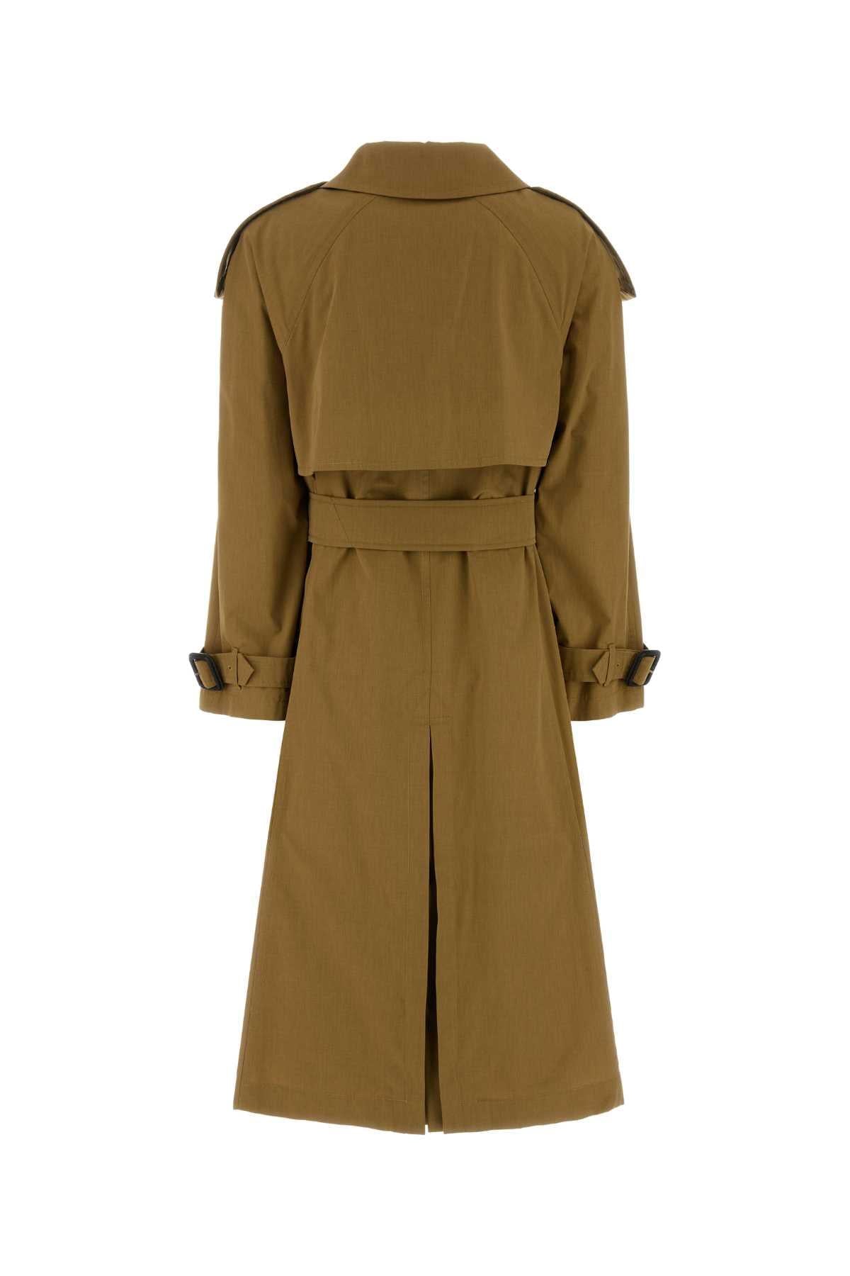 Burberry Women Mud Canvas Fitzrovia Trench Coat BURBERRY