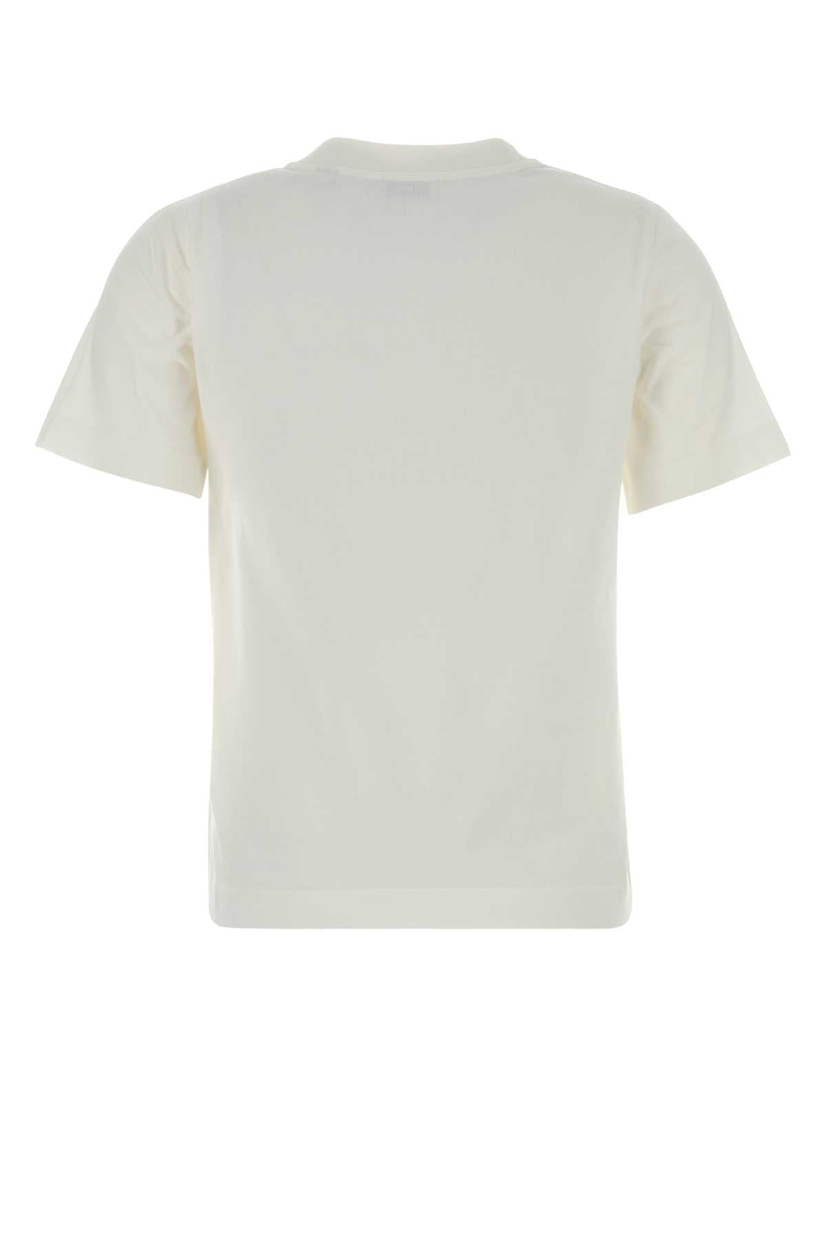 Burberry Women White Cotton T-Shirt BURBERRY
