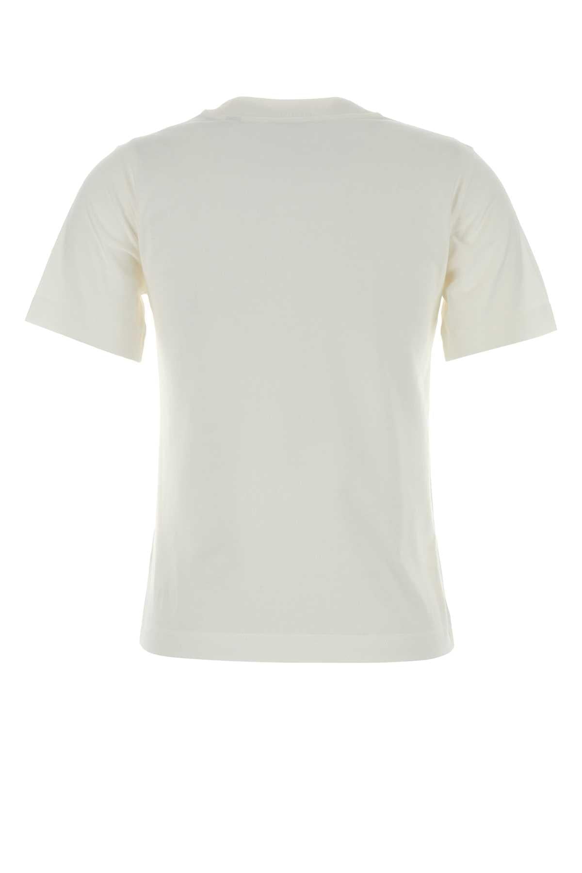 Burberry Women White Cotton T-Shirt BURBERRY