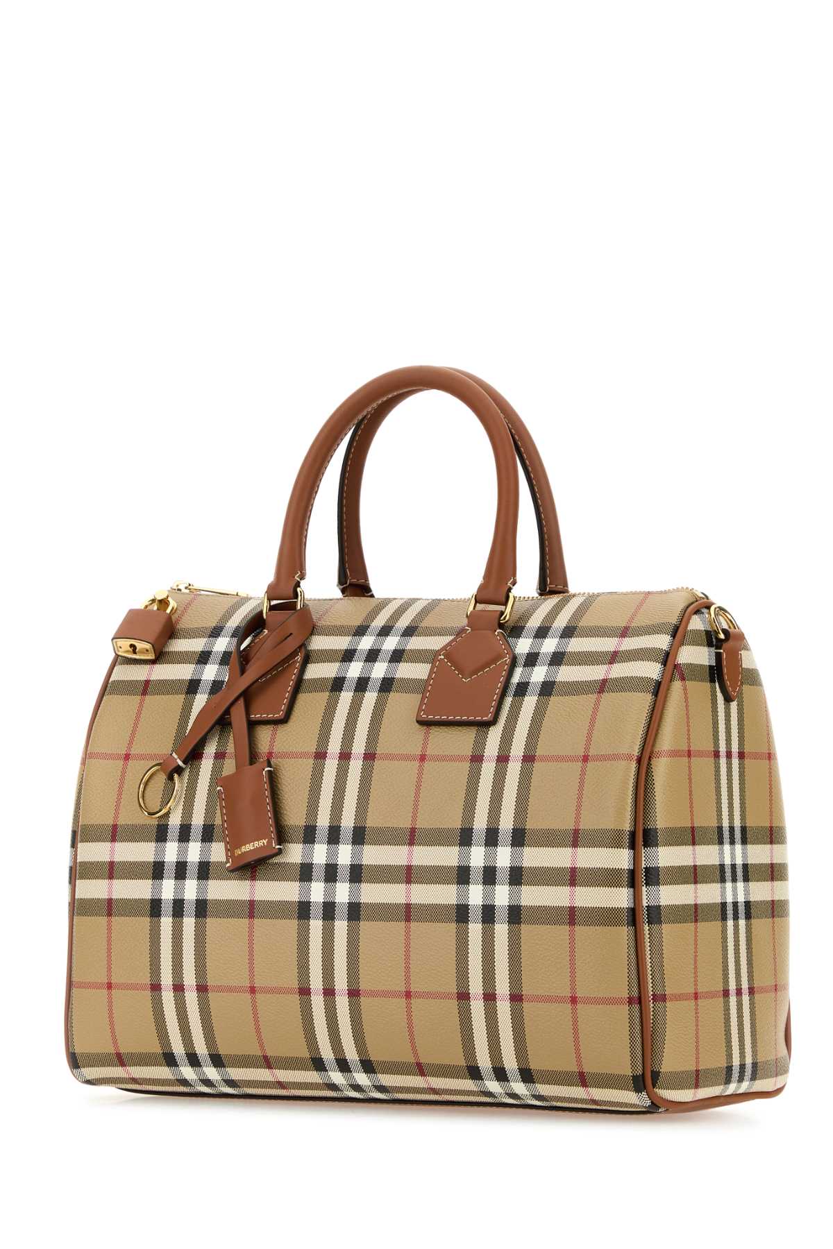 Burberry Women Printed Canvas Medium Check Handbag BURBERRY