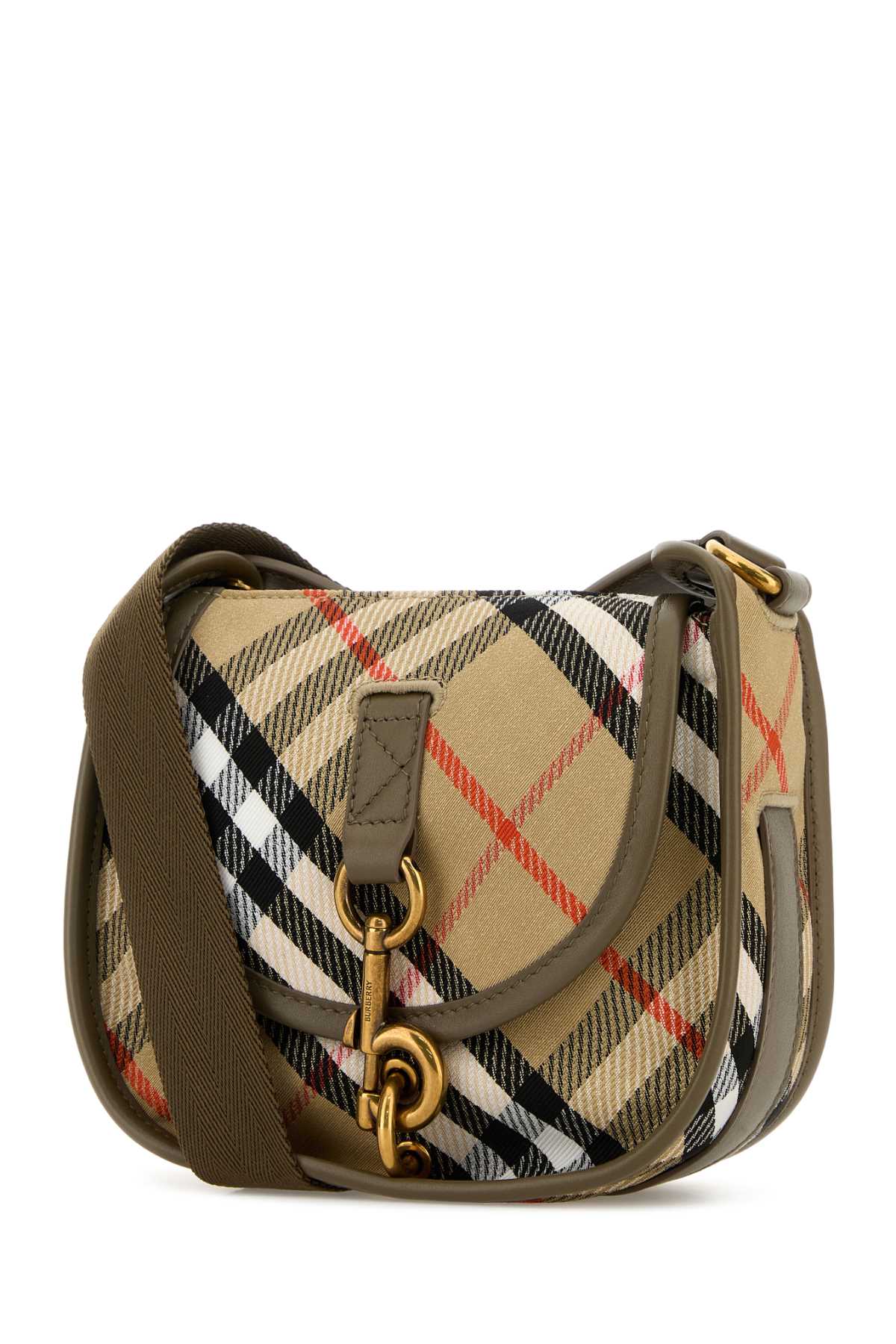 Burberry Women Embroidered Canvas Mini Messenger B Clip Crossbody Bag BURBERRY