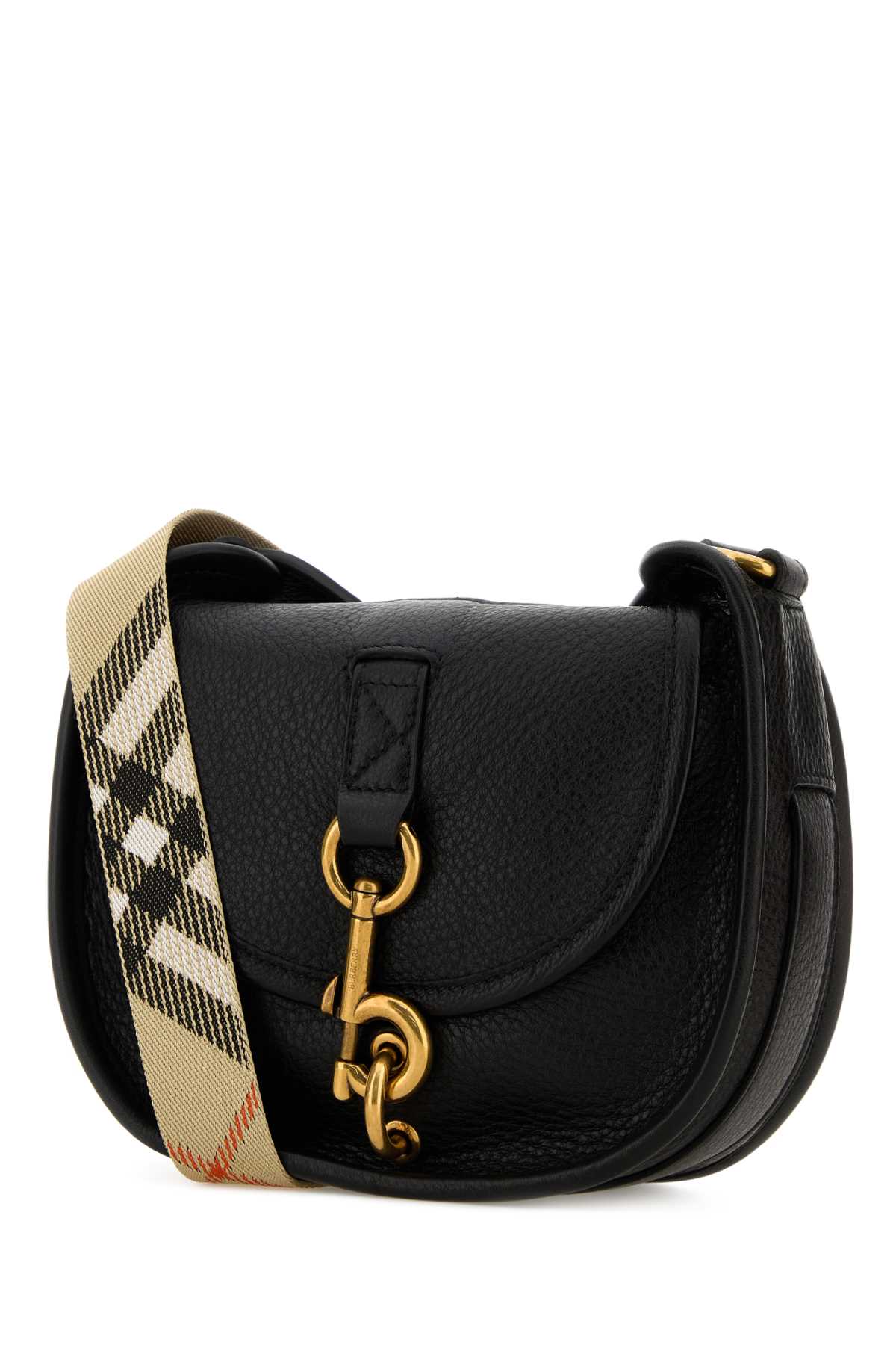 Burberry Women Black Leather Mini Messenger B Clip Crossbody Bag BURBERRY