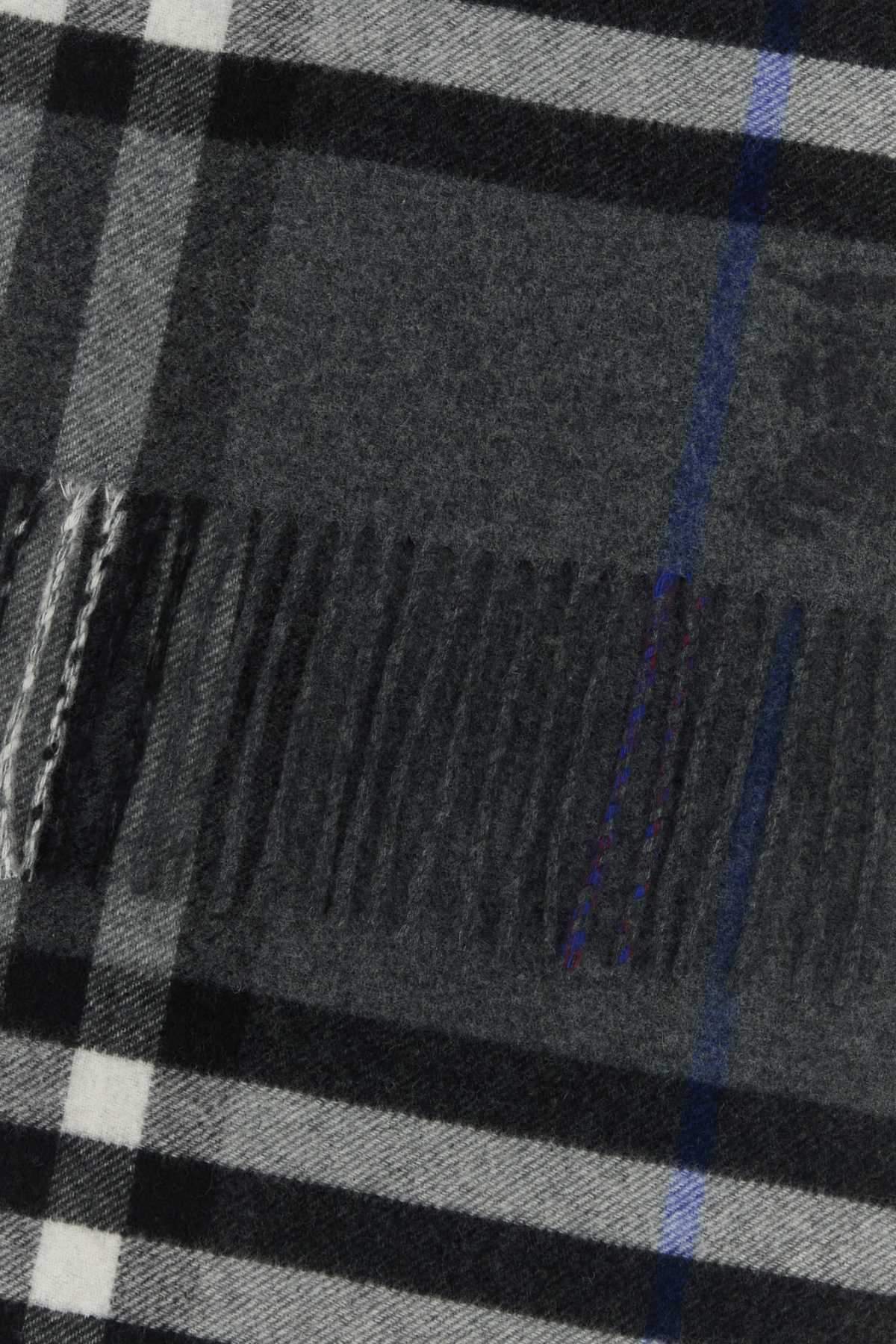 Burberry Unisex Embroidered Cashmere Check Scarf BURBERRY