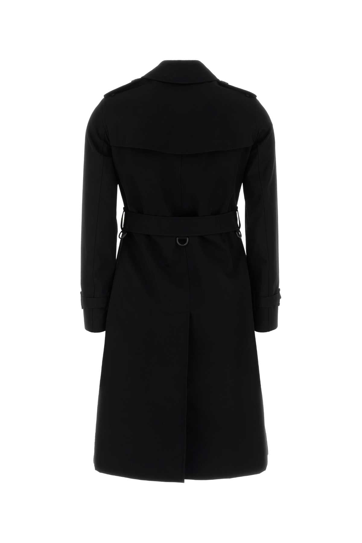 Burberry Women Black Gabardine Trench Coat BURBERRY