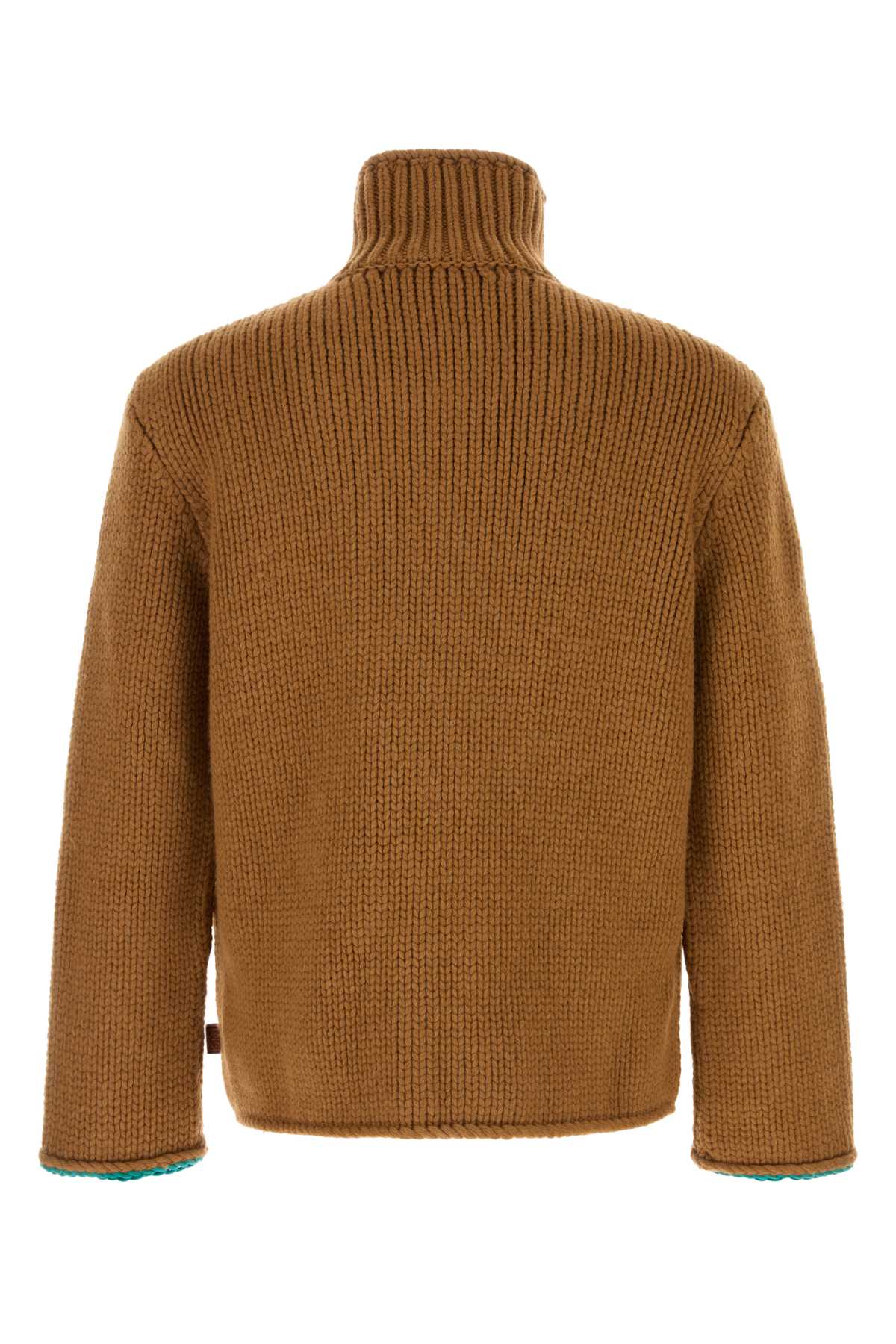 Loewe Men Camel Wool Sweater