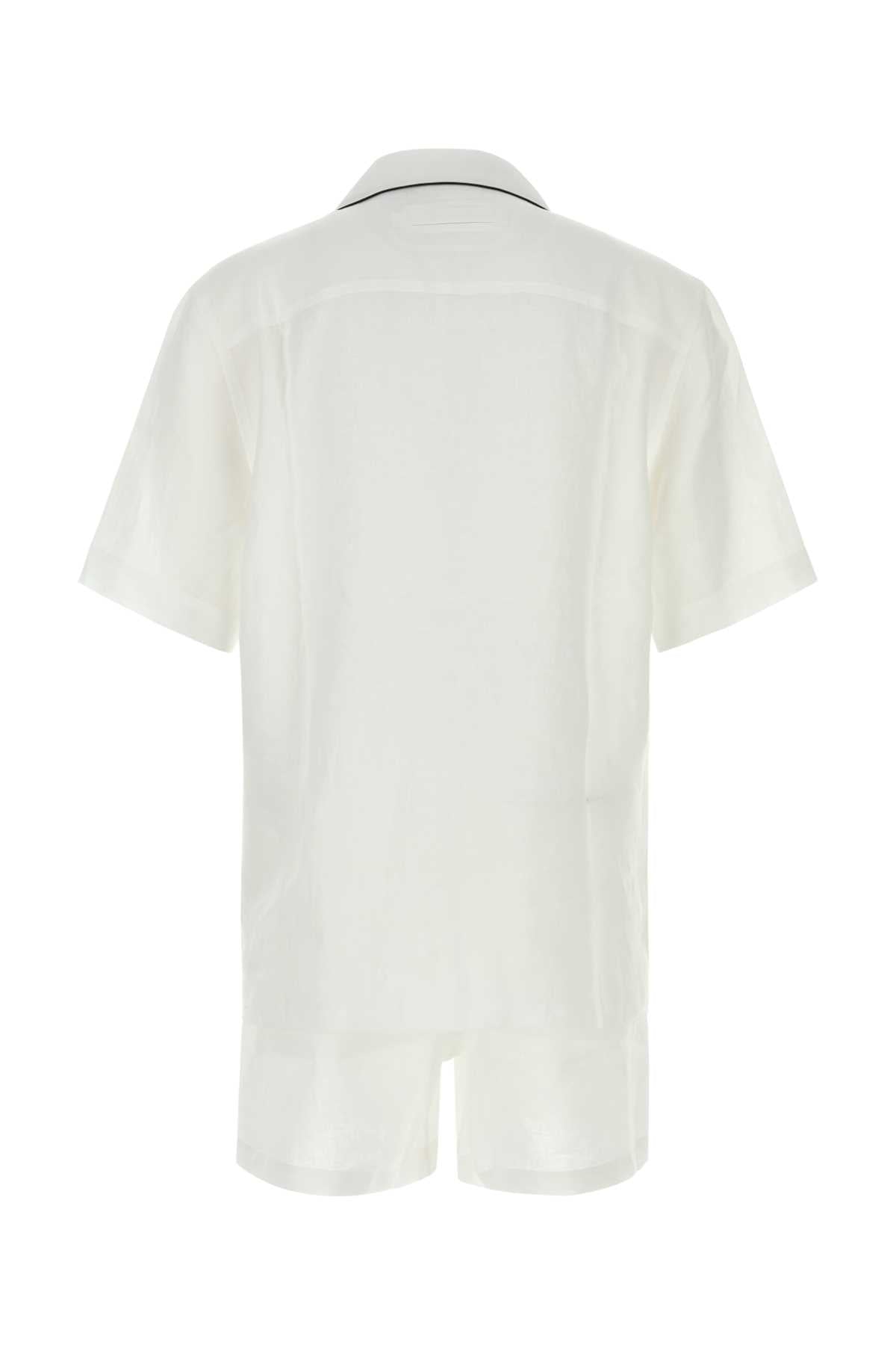 Zegna Men White Linen Pyjama ZEGNA