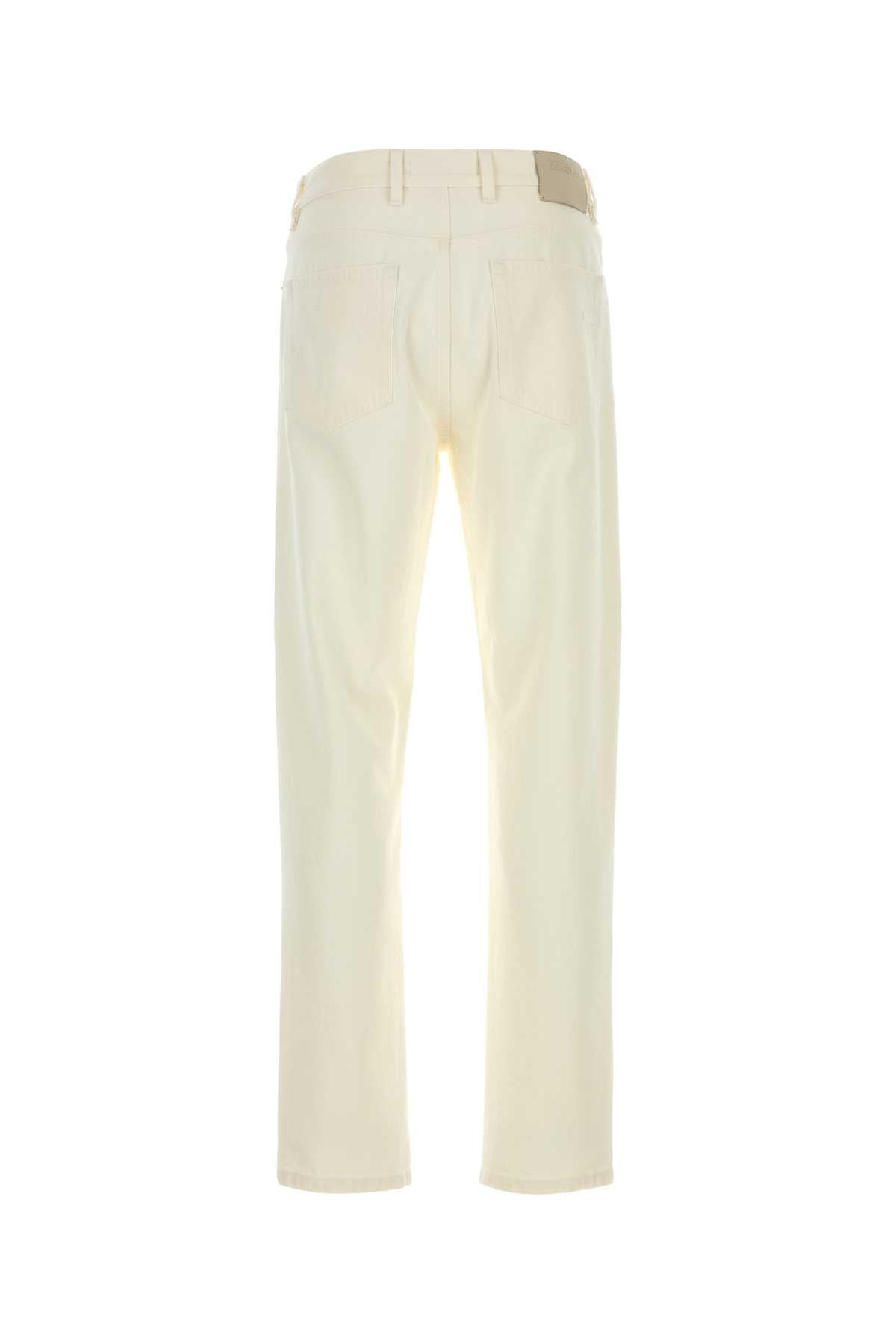 Zegna Men White Denim Jeans ZEGNA