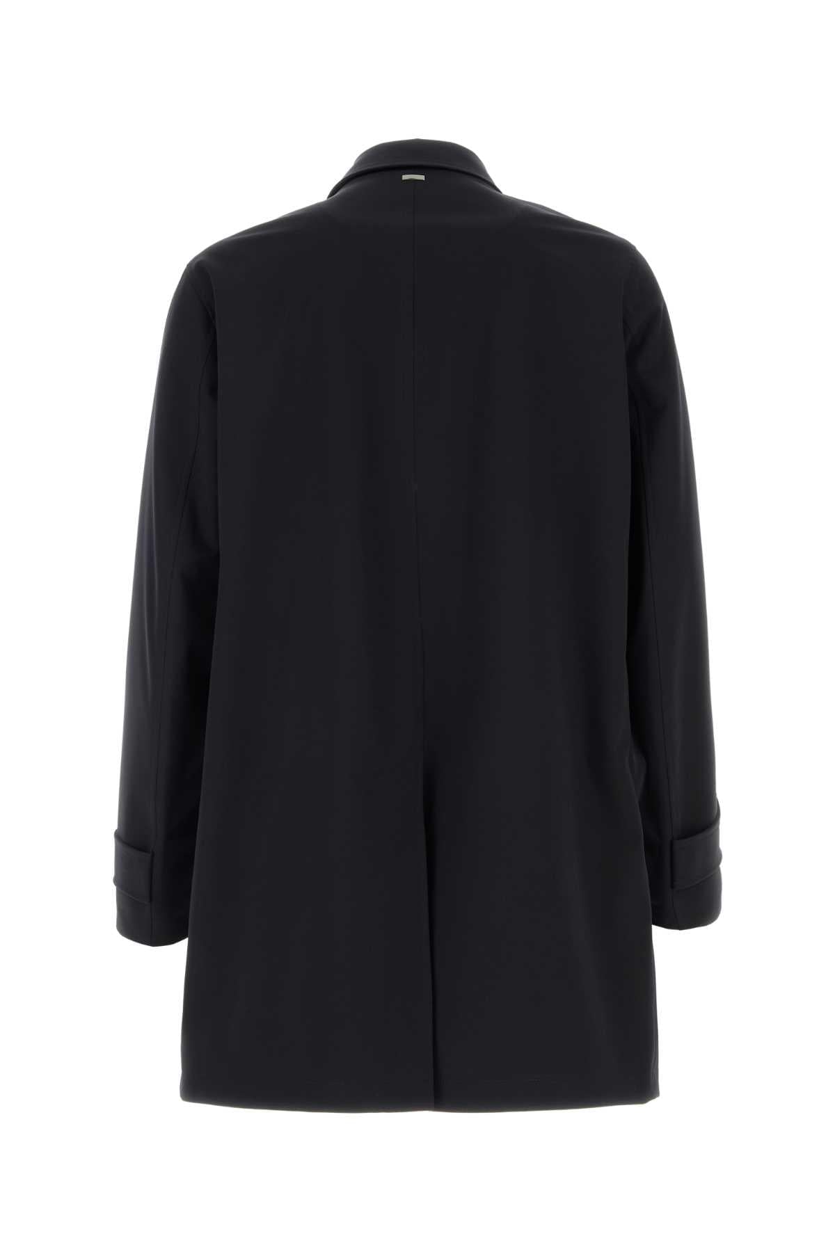 Herno Men Navy Blue Polyester Raincoat HERNO