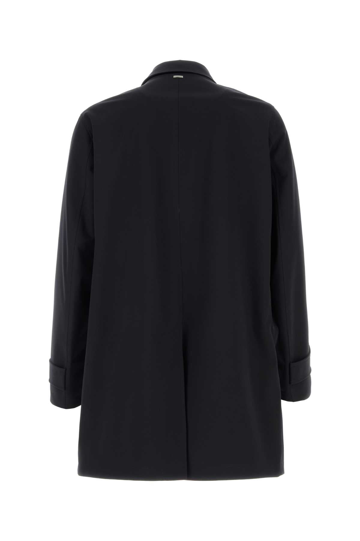 Herno Men Navy Blue Polyester Raincoat HERNO