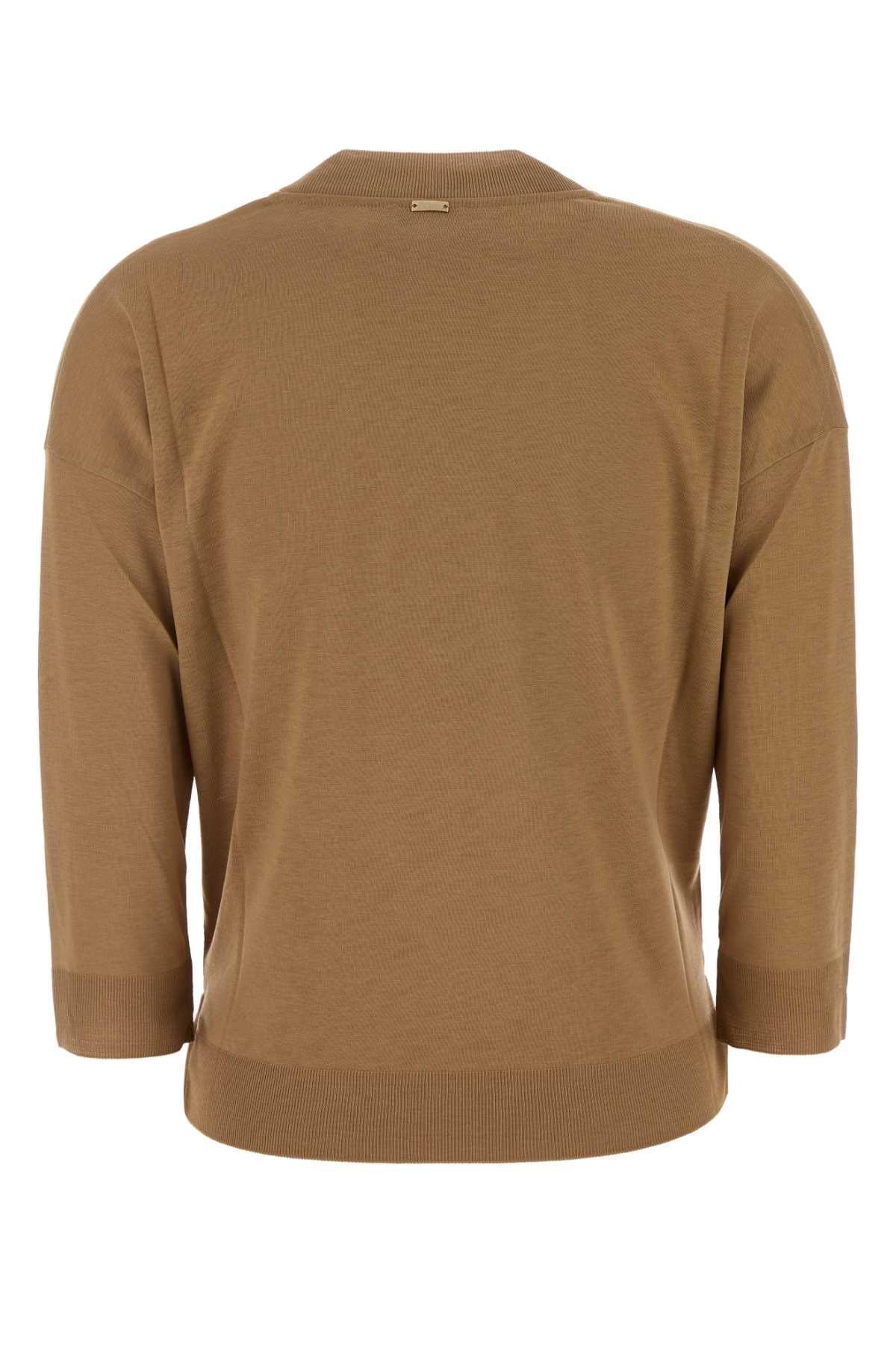 Herno Women Camel Lyocell Blend T-Shirt HERNO