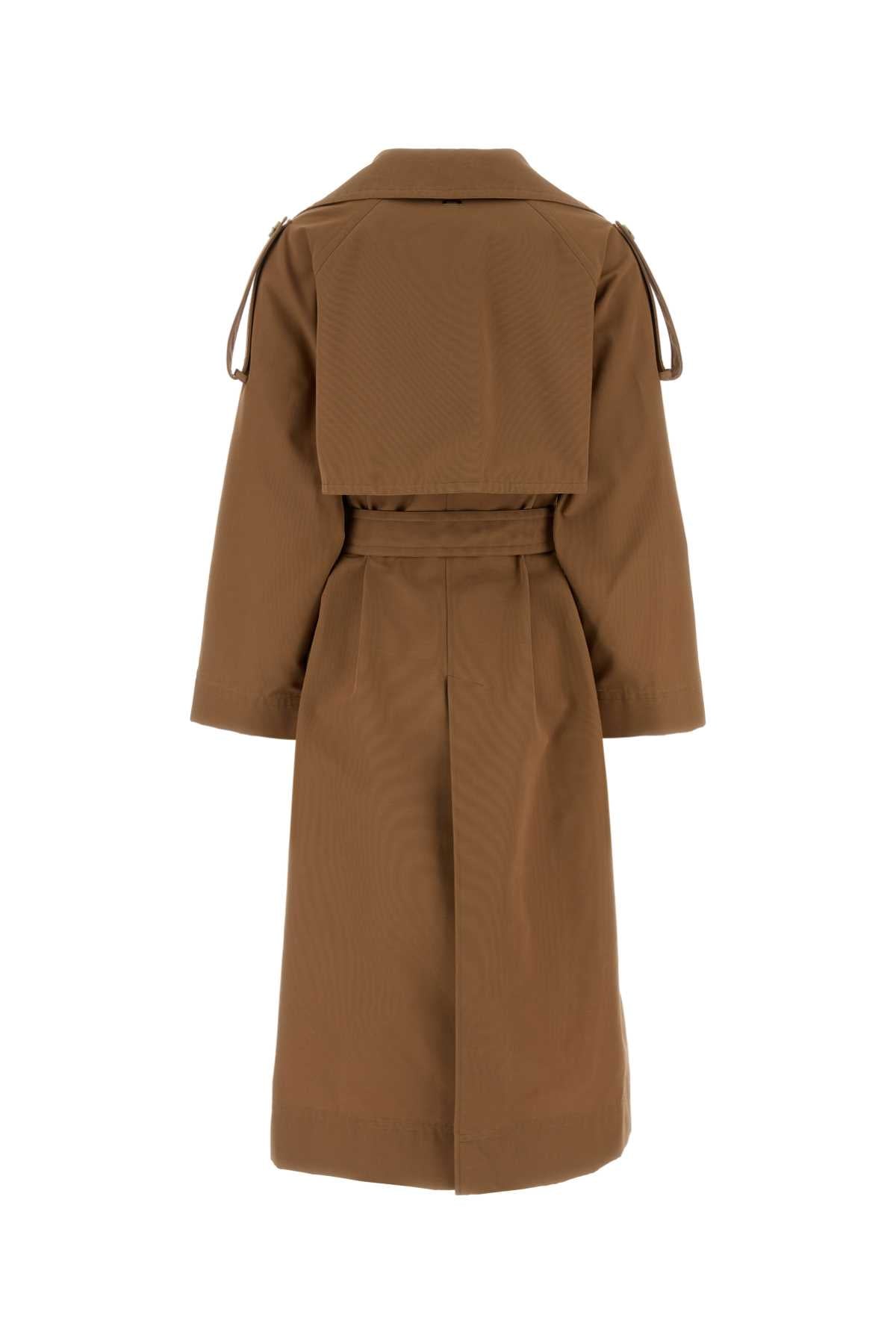 Herno Women Brown Cotton Blend Trench Coat HERNO