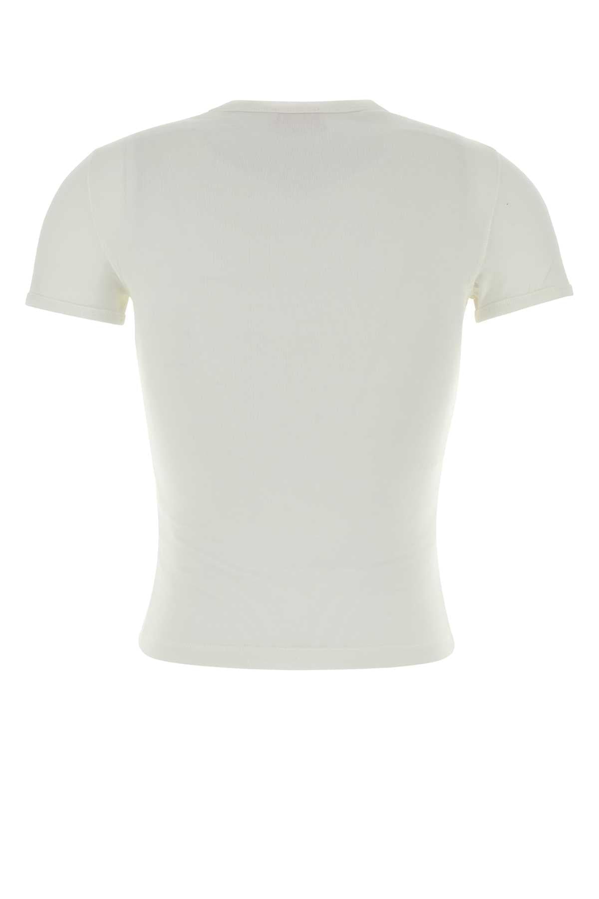 Diesel Women White Stretch Cotton T-Shirt DIESEL