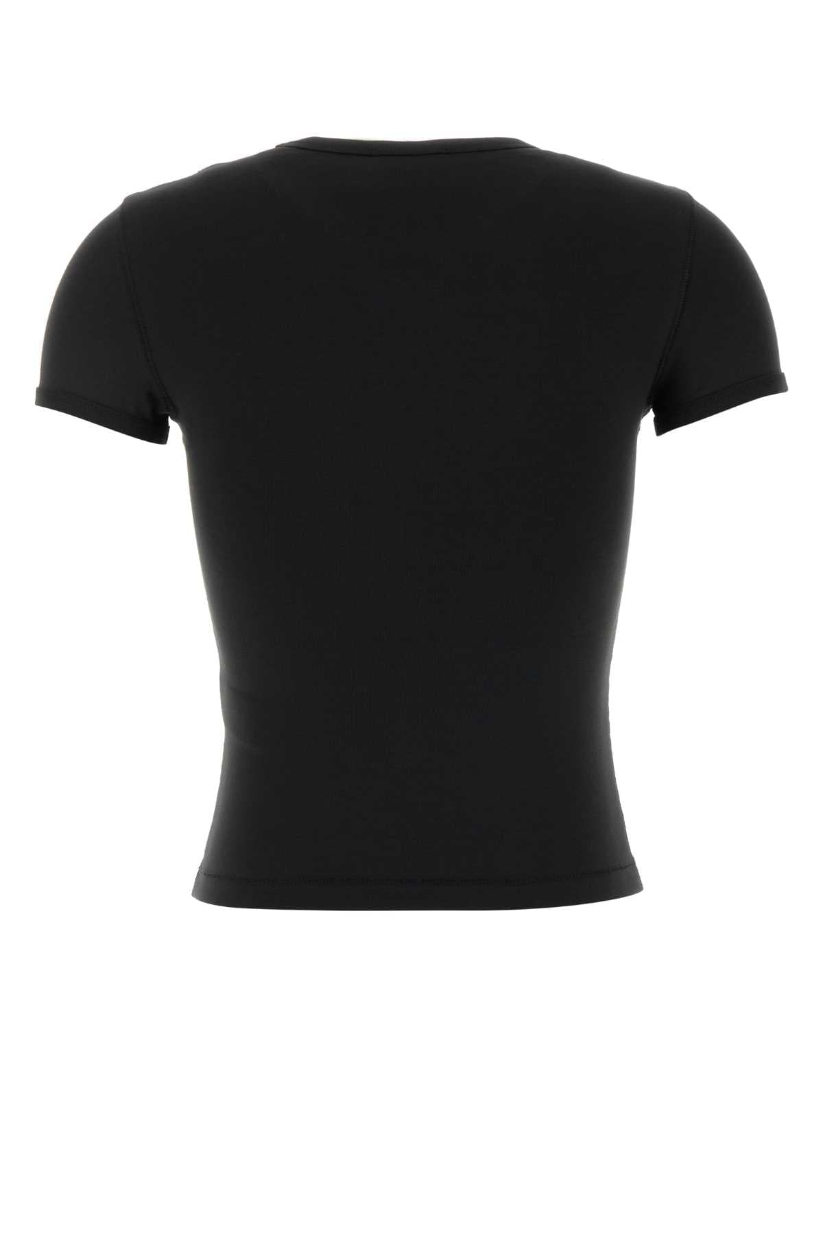 Diesel Women Black Stretch Cotton T-Shirt DIESEL