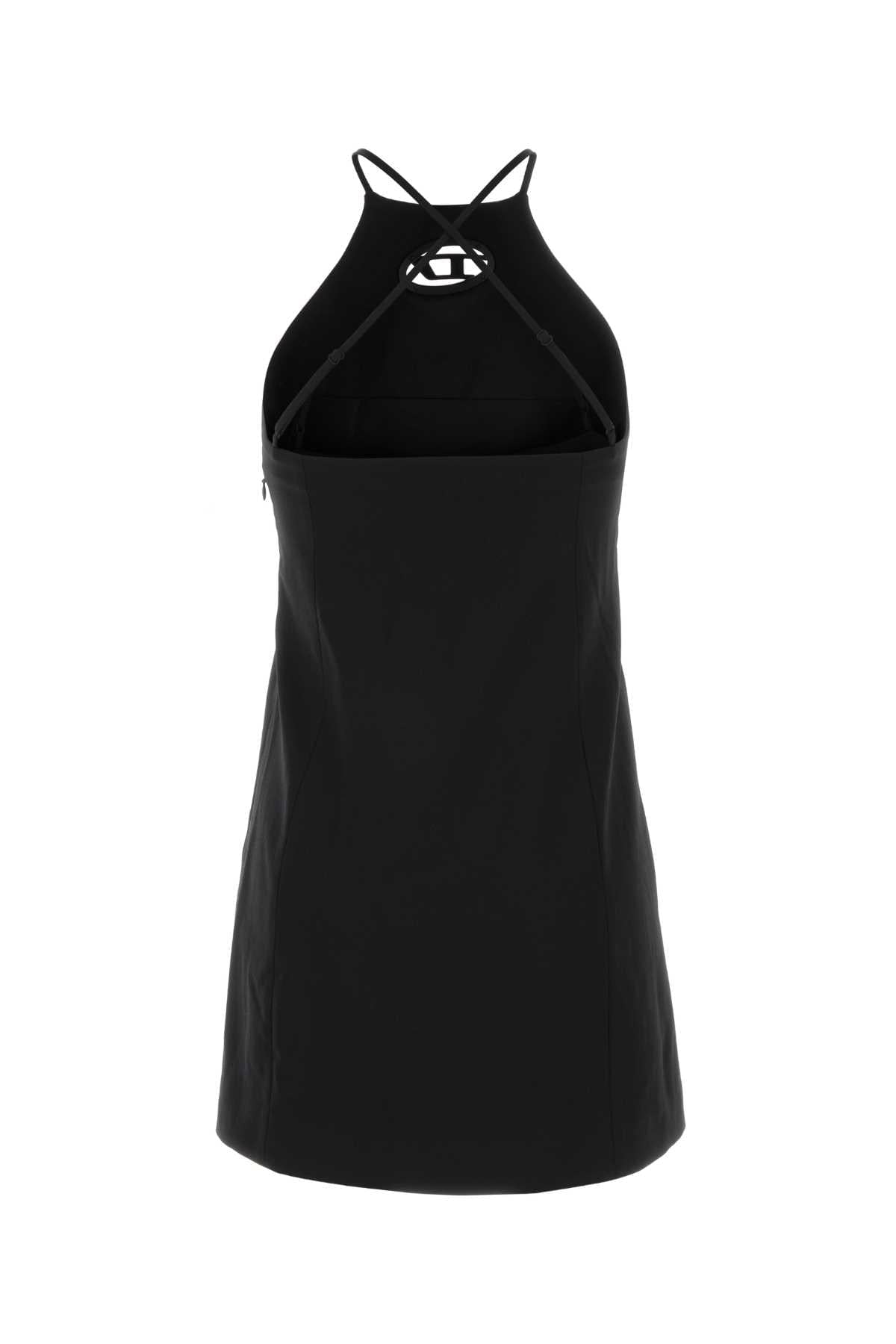 Diesel Women Black Stretch Twill Mini Dress DIESEL