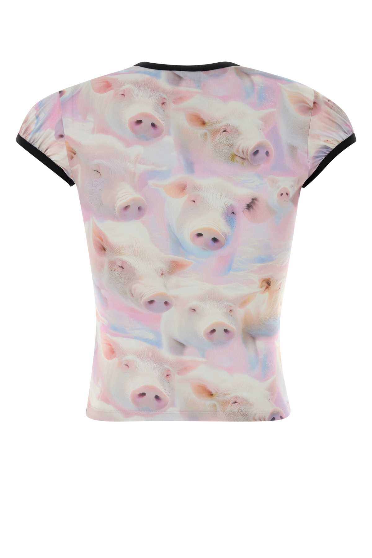 Diesel Women Printed Stretch Jersey T-Shirt DIESEL
