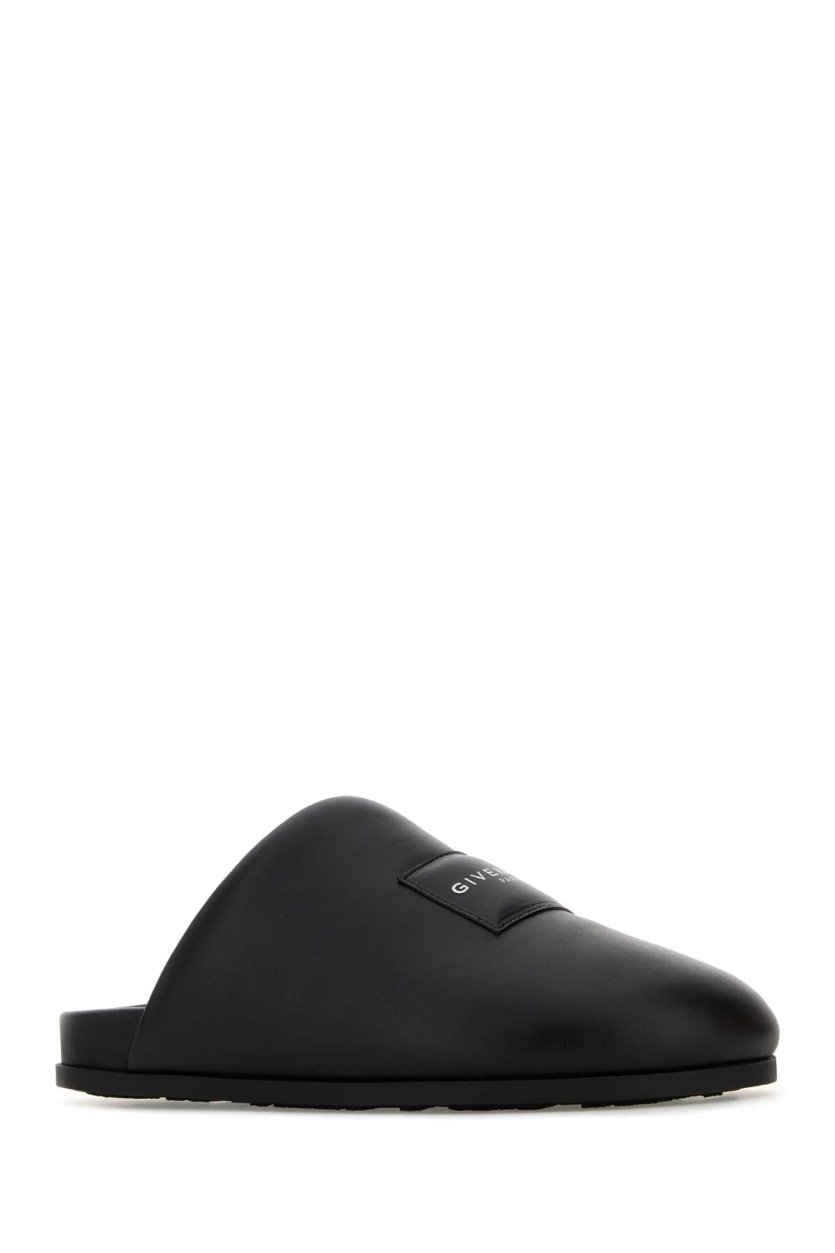 Givenchy Men Black Leather Slippers GIVENCHY