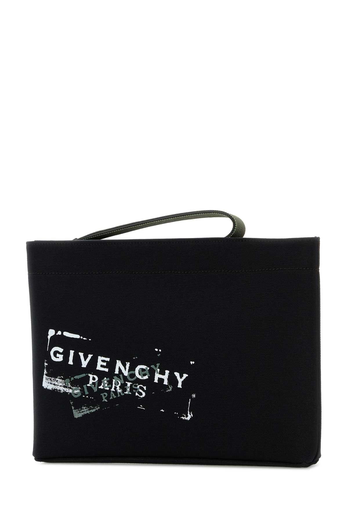 Givenchy Men Black Canvas Clutch GIVENCHY