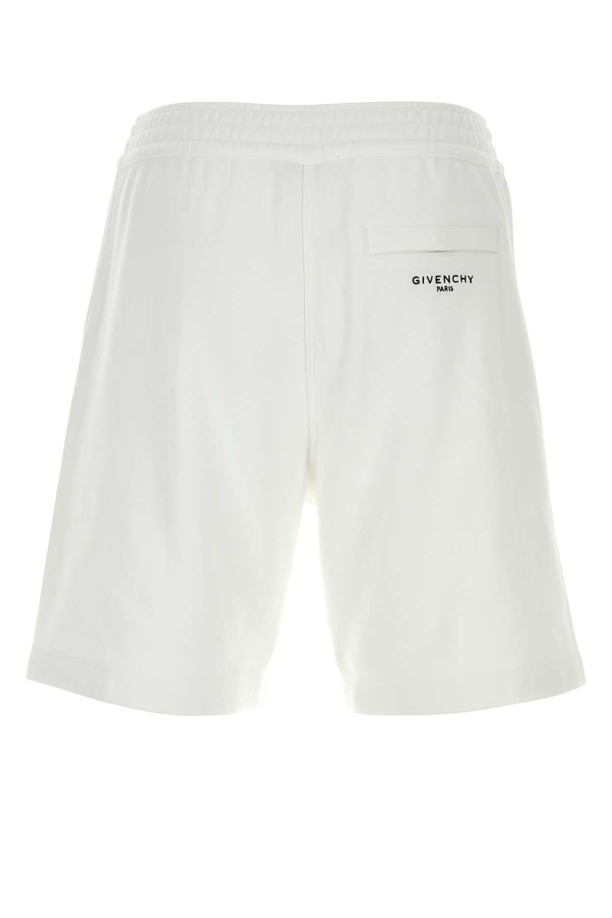 Givenchy Men White Cotton Bermuda Shorts GIVENCHY