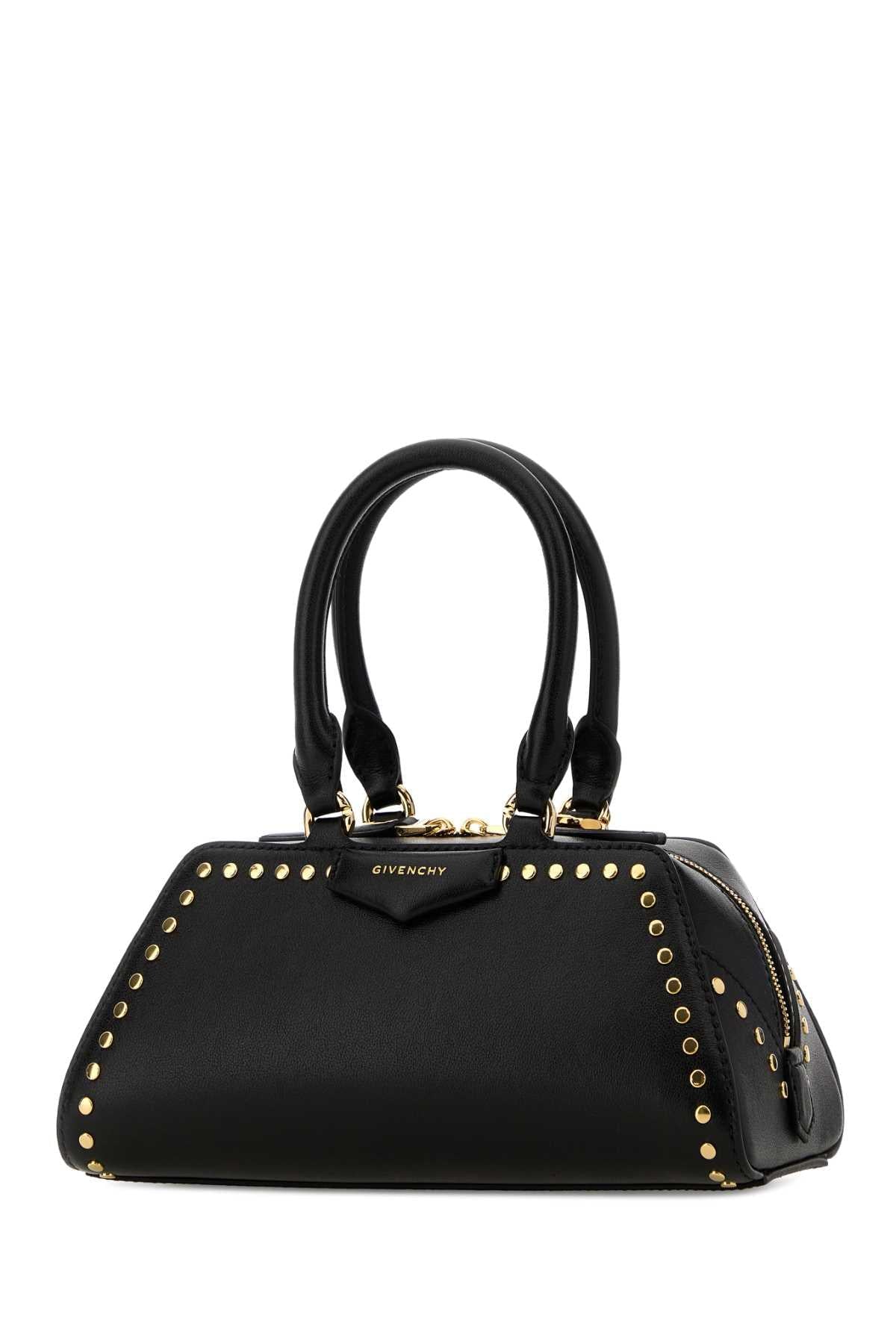 Givenchy Women Black Leather Mini Antigona East-West Handbag GIVENCHY
