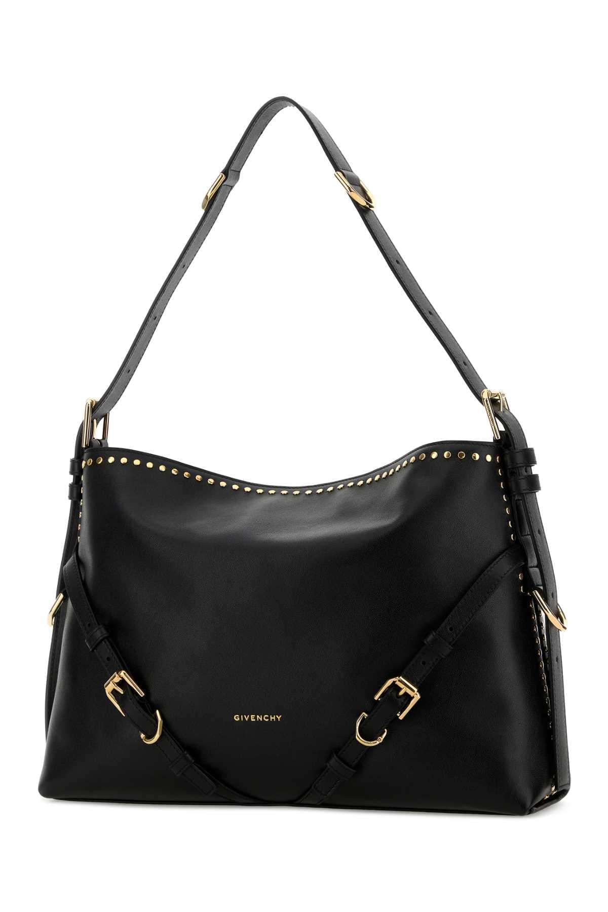 Givenchy Women Black Leather Medium Voyou Shopping Bag GIVENCHY