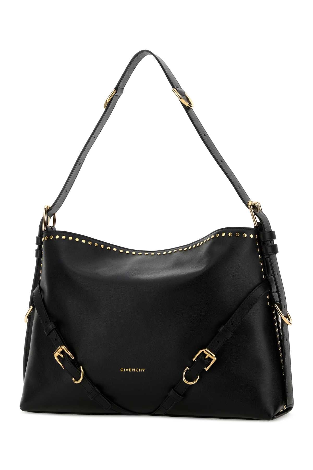 Givenchy Women Black Leather Medium Voyou Shopping Bag GIVENCHY