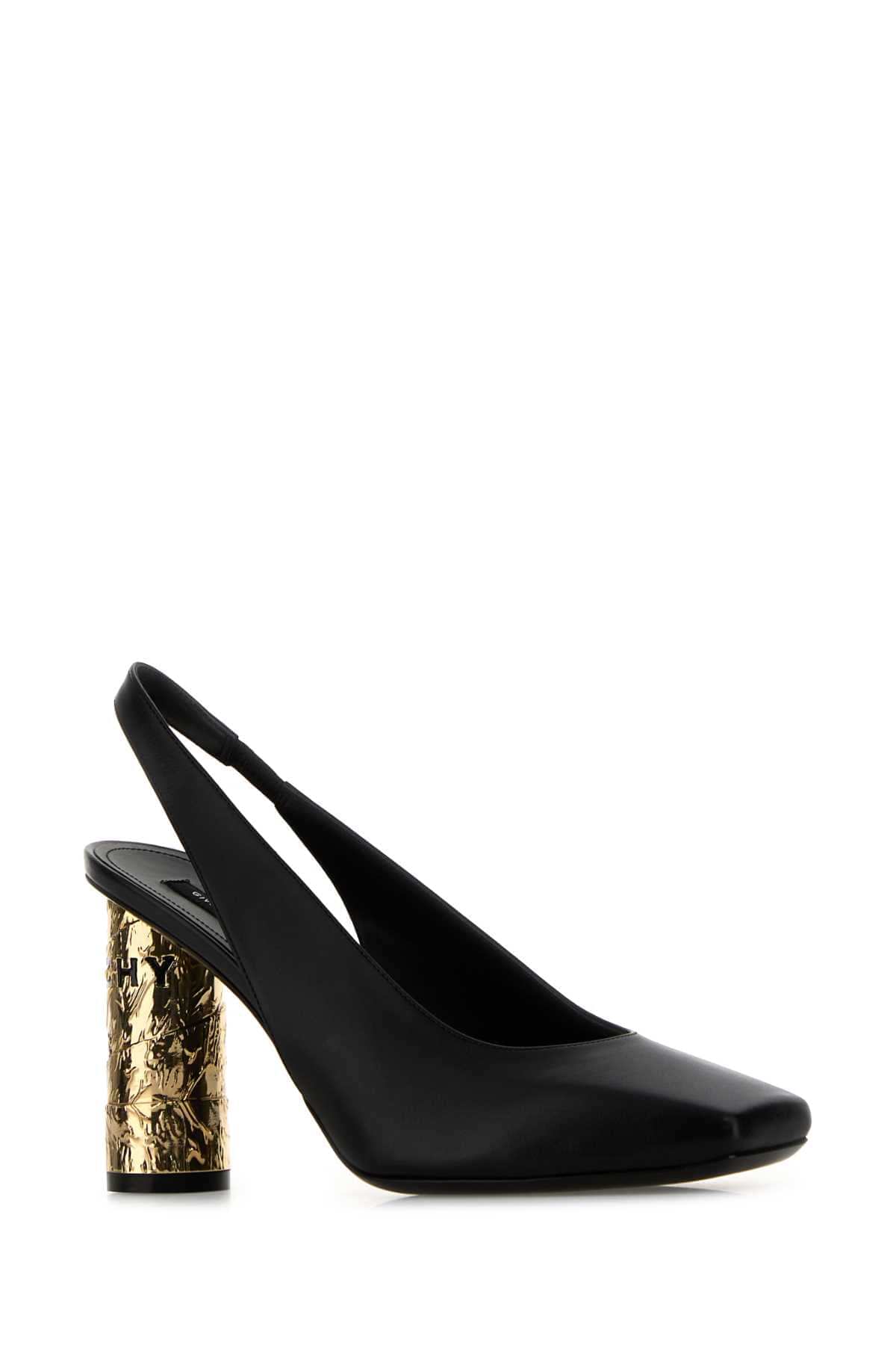 Givenchy Women Black Leather Tape Pumps GIVENCHY