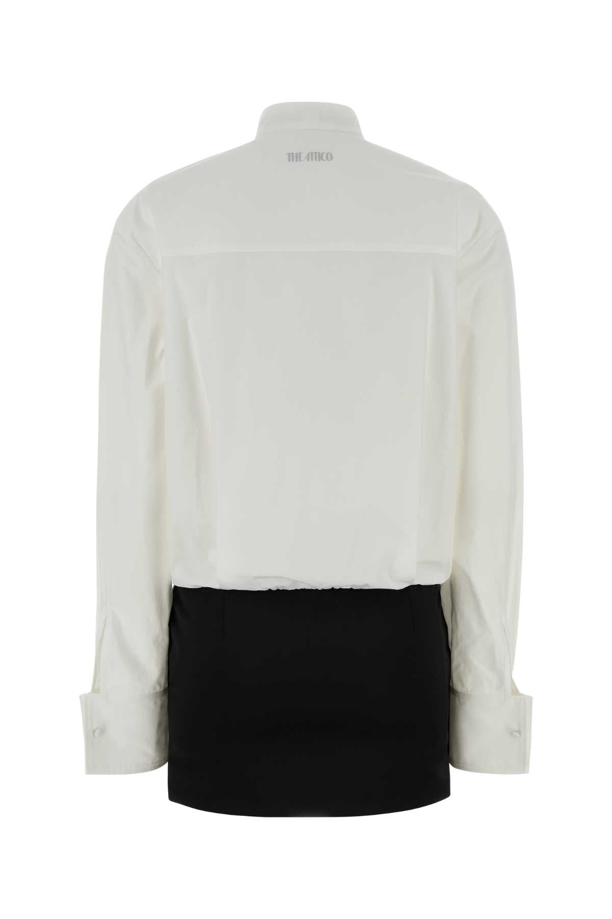 The Attico Women Two-Tone Poplin And Satin Mini Dress THE ATTICO