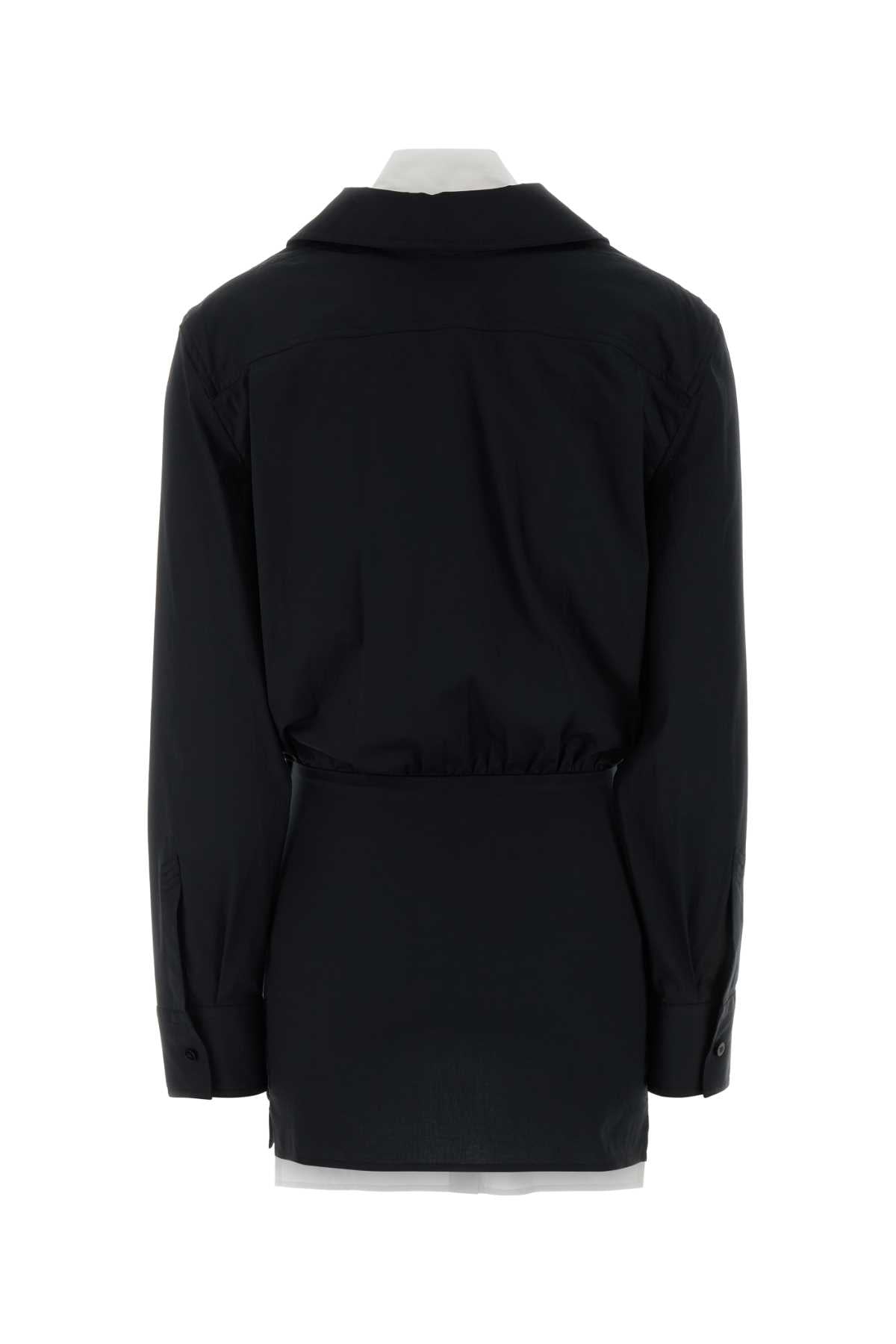 The Attico Women Black Stretch Poplin Mini Dress THE ATTICO