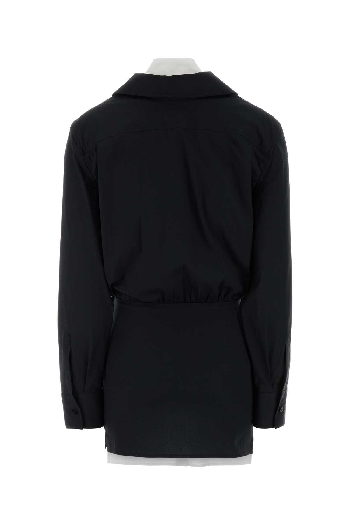The Attico Women Black Stretch Poplin Mini Dress THE ATTICO
