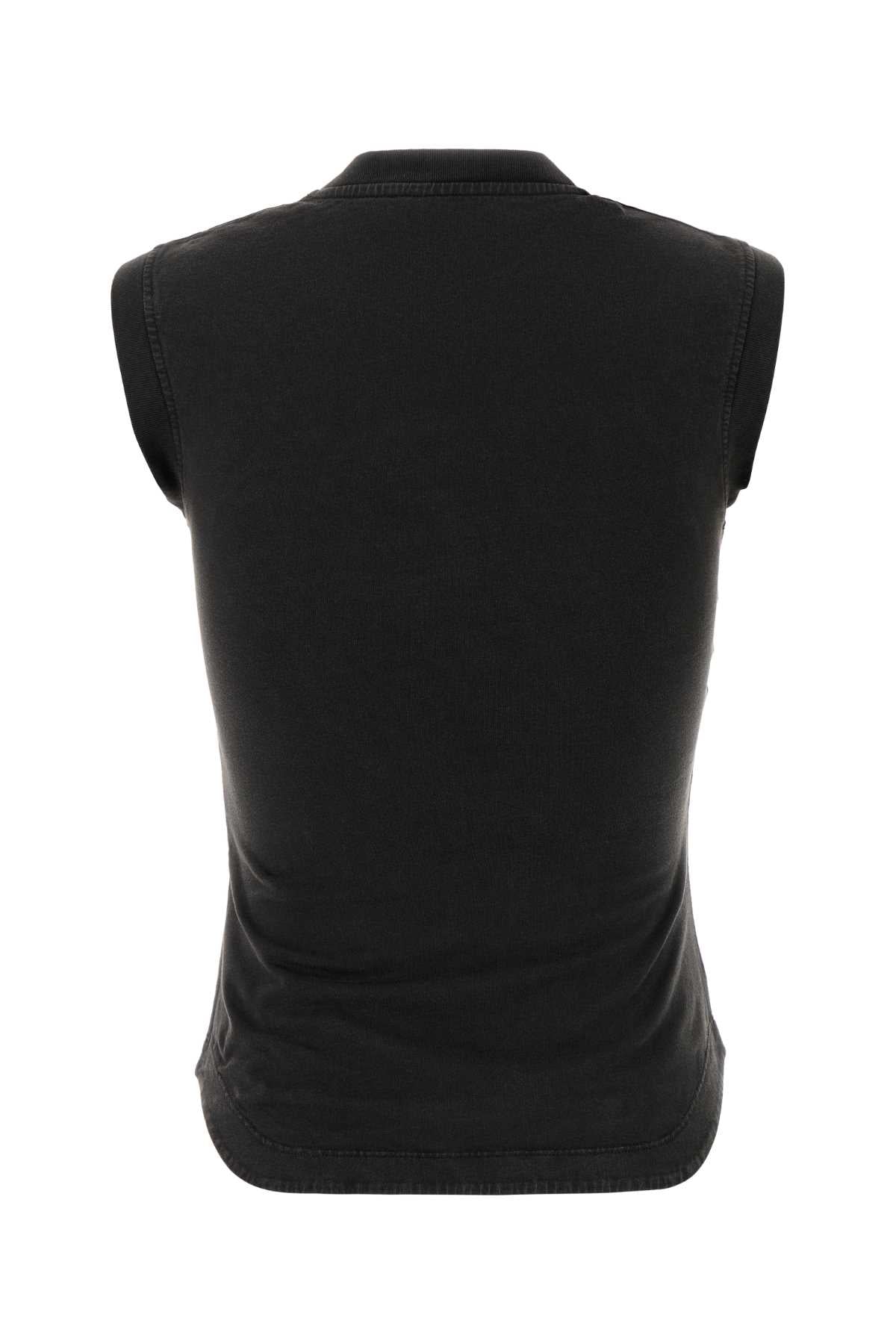 The Attico Women Dark Brown Cotton Tank Top THE ATTICO