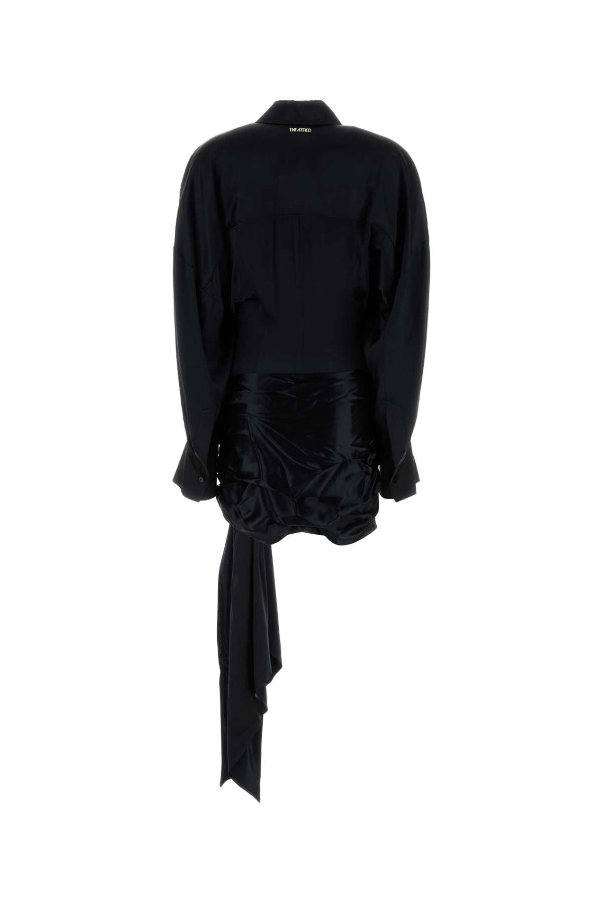 The Attico Women Black Satin Shirt Dress THE ATTICO