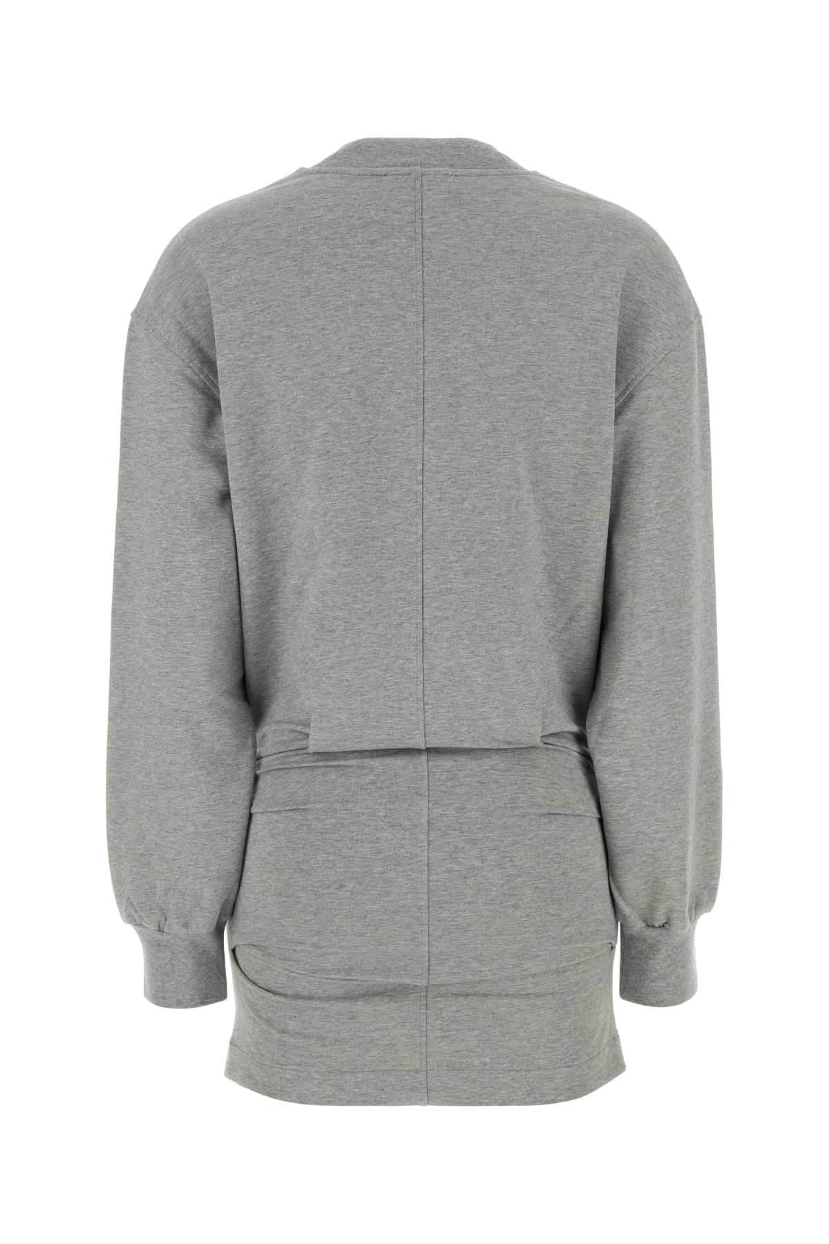 The Attico Women Grey Stretch Cotton Sweatshirt Mini Dress THE ATTICO