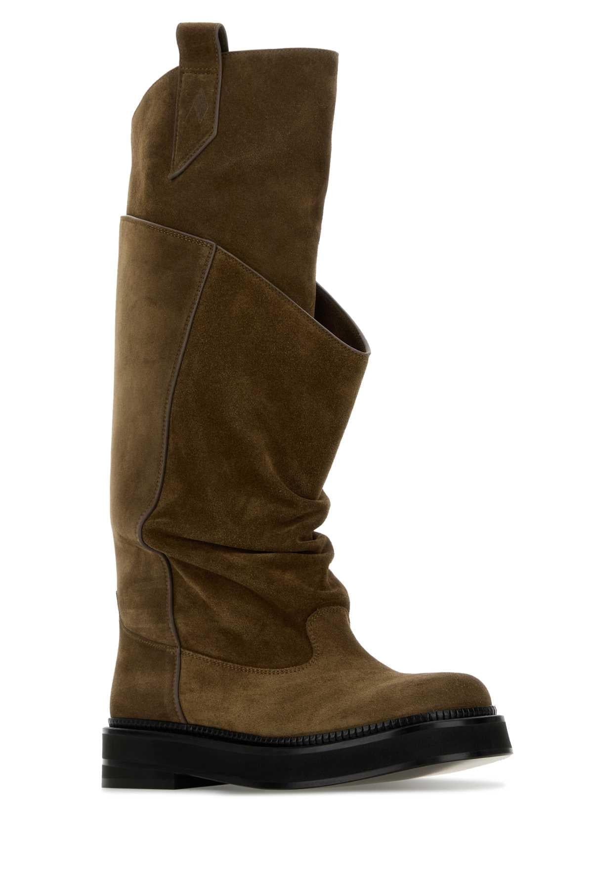 The Attico Women Mud Suede Passeggiata Boots THE ATTICO