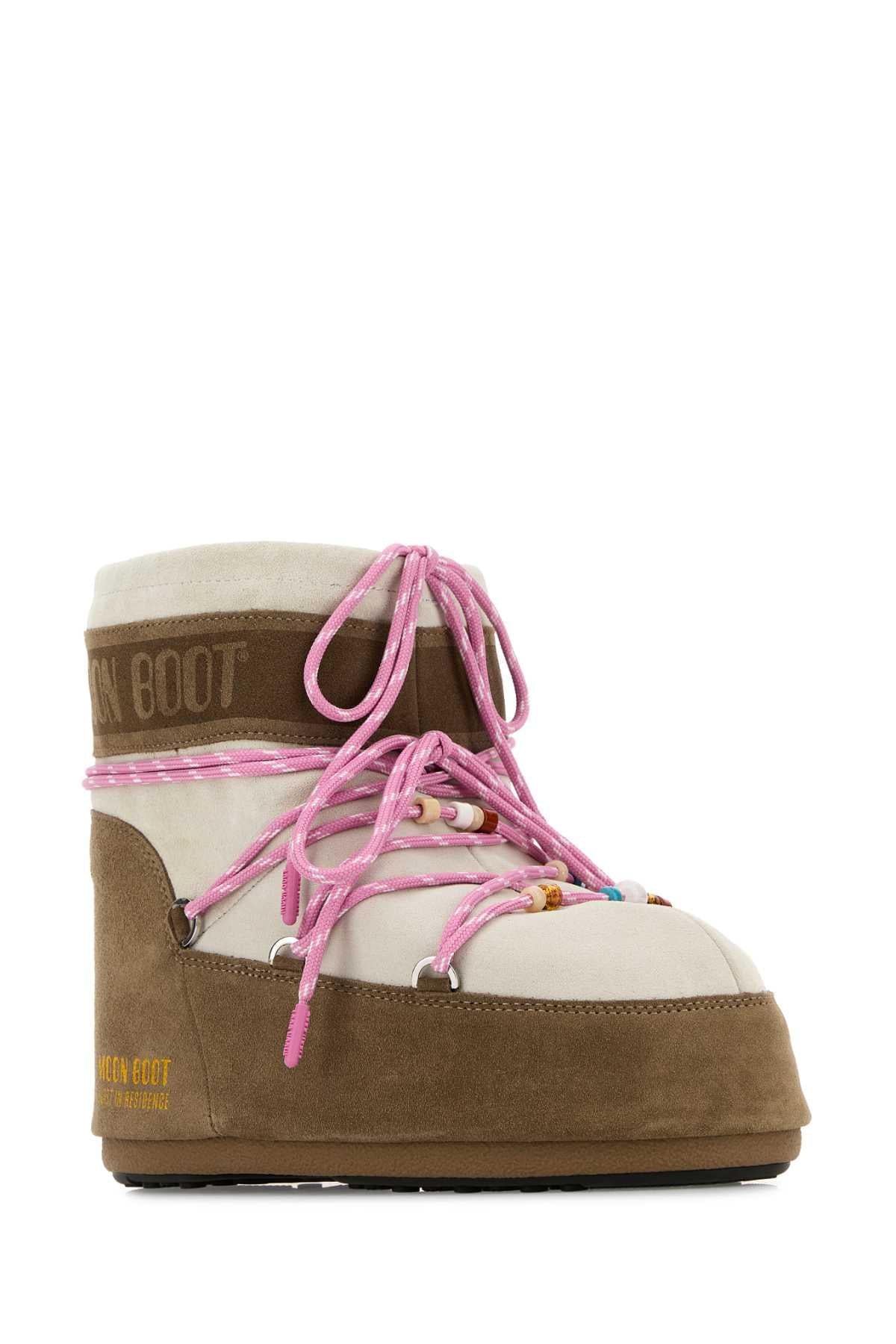 Moon Boot Women Two-Tone Suede Moon Boots X Guest In Residence Icon Low Ankle Boots MOON BOOT