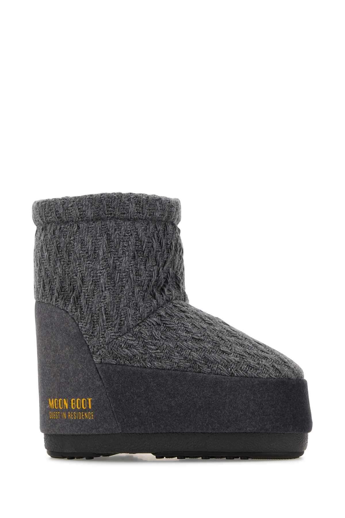 Moon Boot Women Dark Grey Fabric Moon Boot X Guest In Residence Icon Low Ankle Boots MOON BOOT