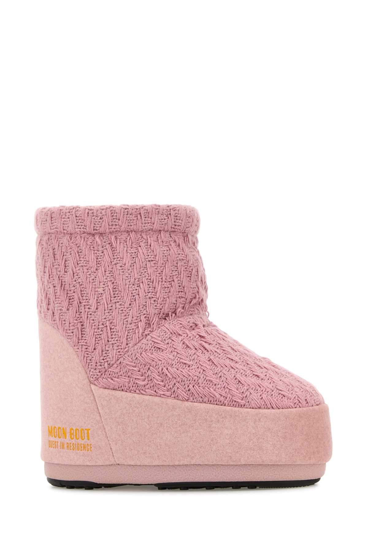 Moon Boot Women Pink Fabric Moon Boot X Guest In Residence Icon Low Ankle Boots MOON BOOT