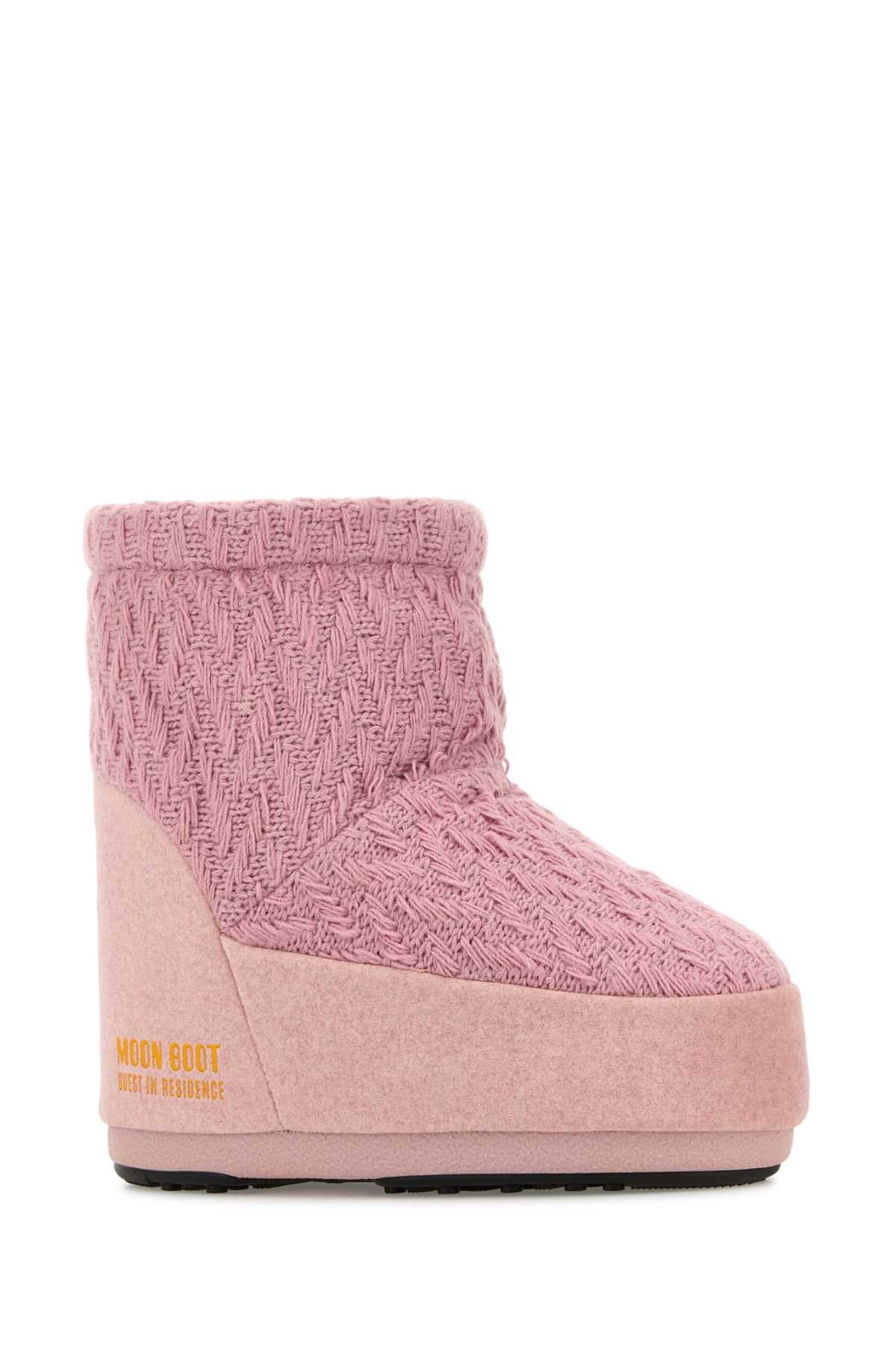 Moon Boot Women Pink Fabric Moon Boot X Guest In Residence Icon Low Ankle Boots MOON BOOT